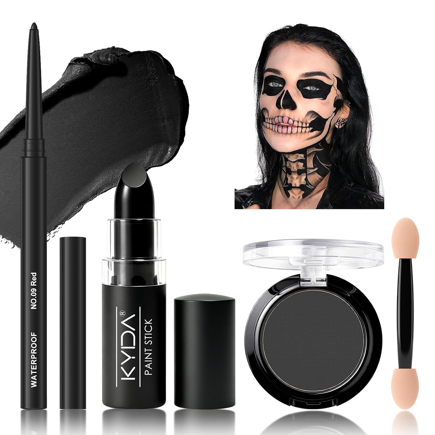 SET DE MAQUILLAJE KYDA BLACK GOTHIC PARA LABIOS Y OJOS - 1