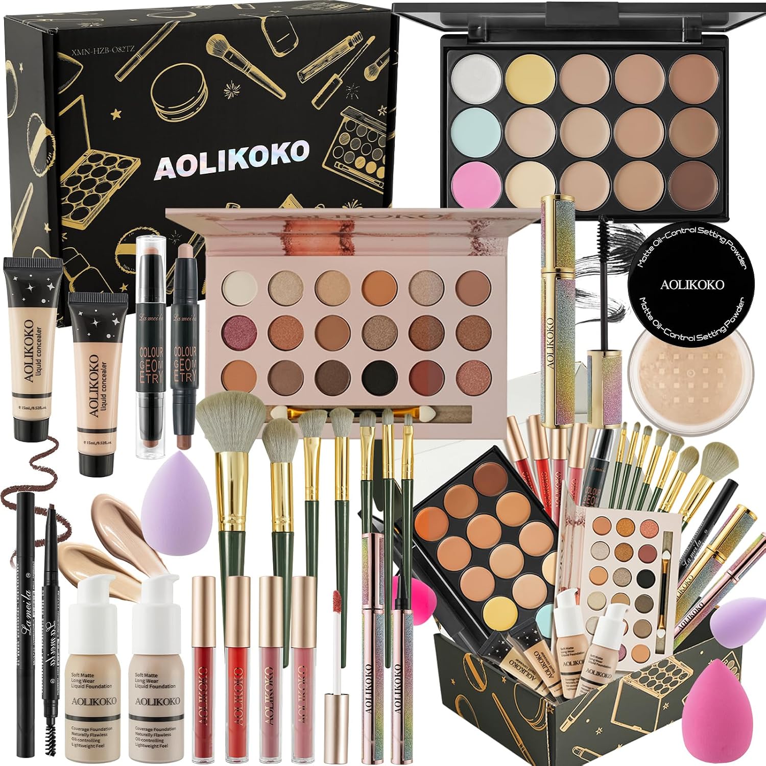 SET DE MAQUILLAJE COMPLETO AOLIKOKO HZB-082 PARA MUJER - 1