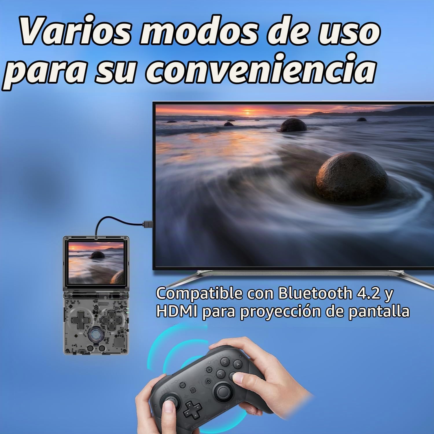 CONSOLA DE JUEGOS PORTÁTIL GIIPGOOP RG35XXSP 64GB NEGRA - 4