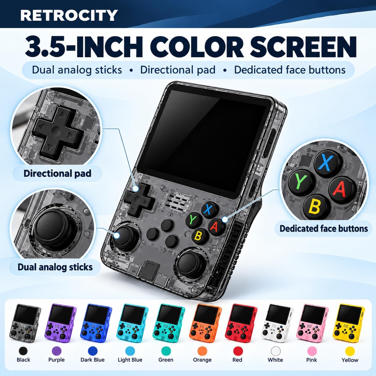 CONSOLA PORTÁTIL RETROCITY PANTALLA 3.5 PULGADAS SISTEMA OPEN-SOURCE - 2