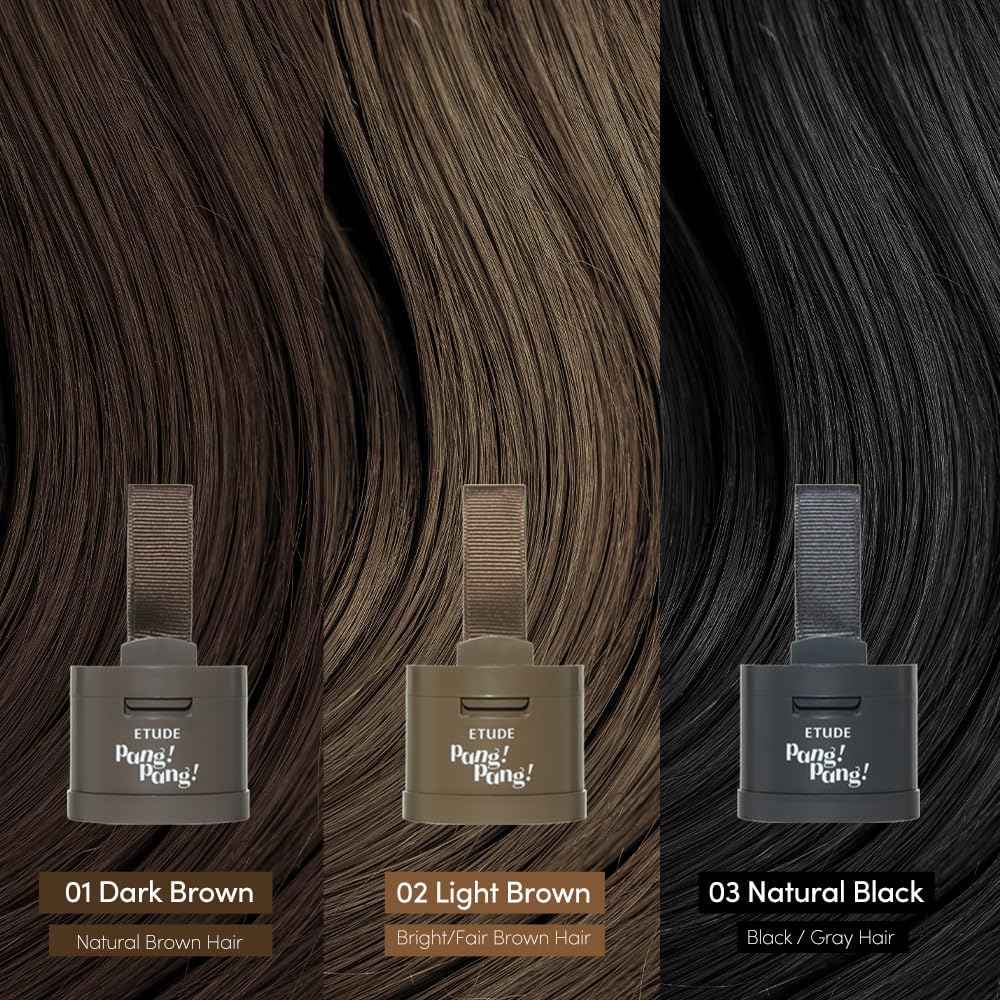 POLVO PARA RETOQUE DE RAÍCES ETUDE HAIR PANG PANG NATURAL BLACK - 3