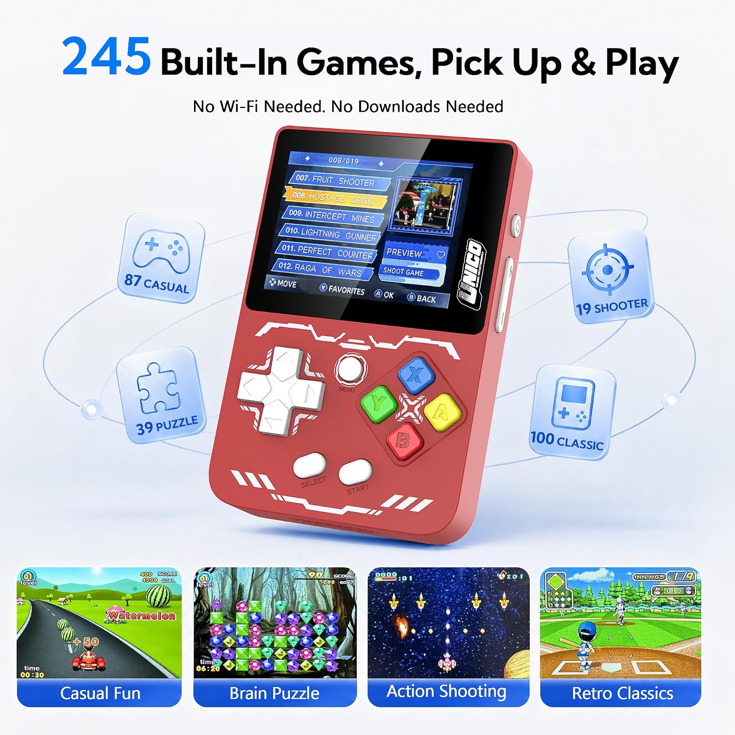 CONSOLA PORTÁTIL RETRO UNICO ARCADE ENTERTAINMENT 245 JUEGOS - 2