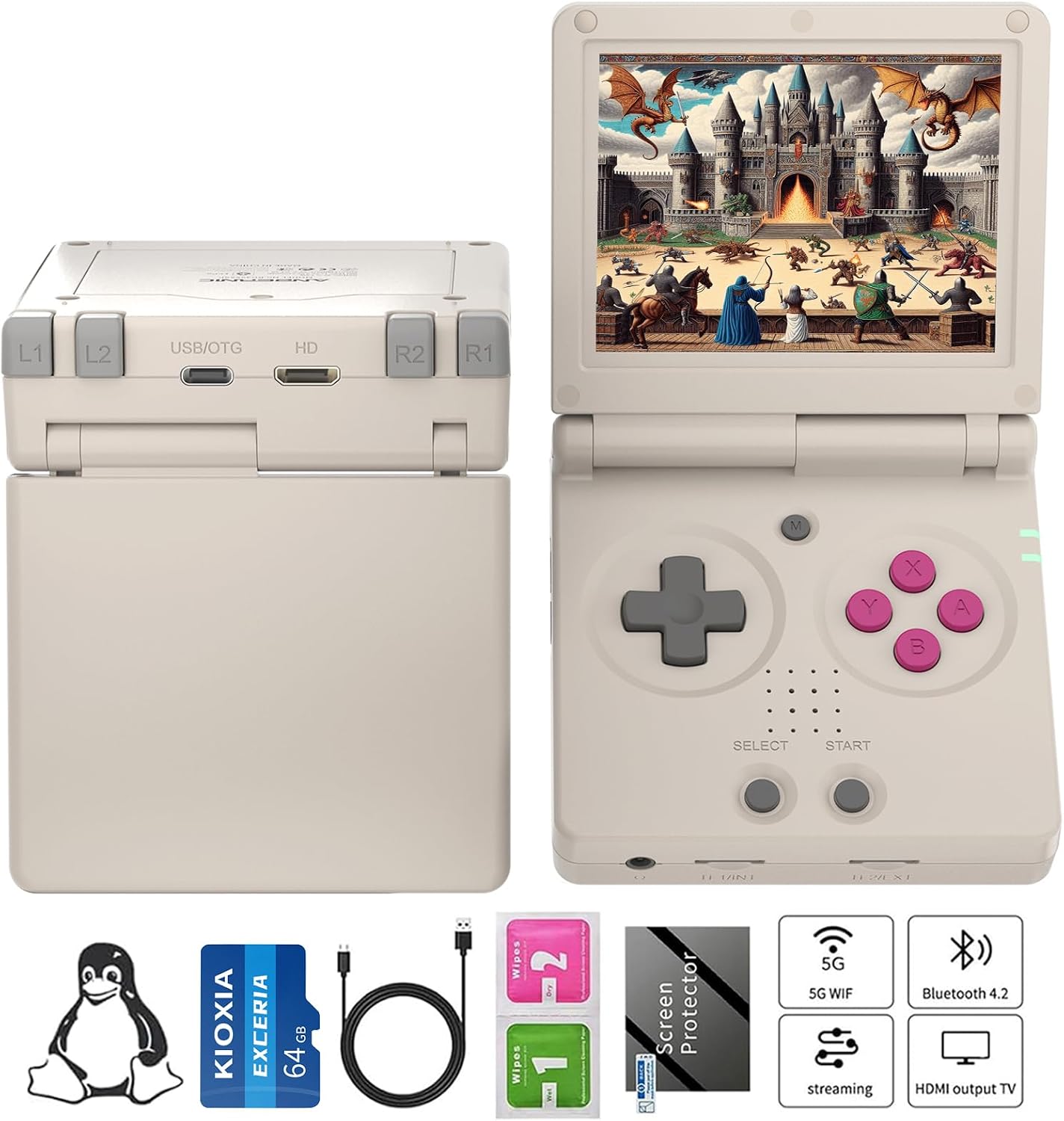 CONSOLA PORTÁTIL GIIPGOOP RG35XX SP 64GB GRIS PANTALLA 3.5 PULG - 1