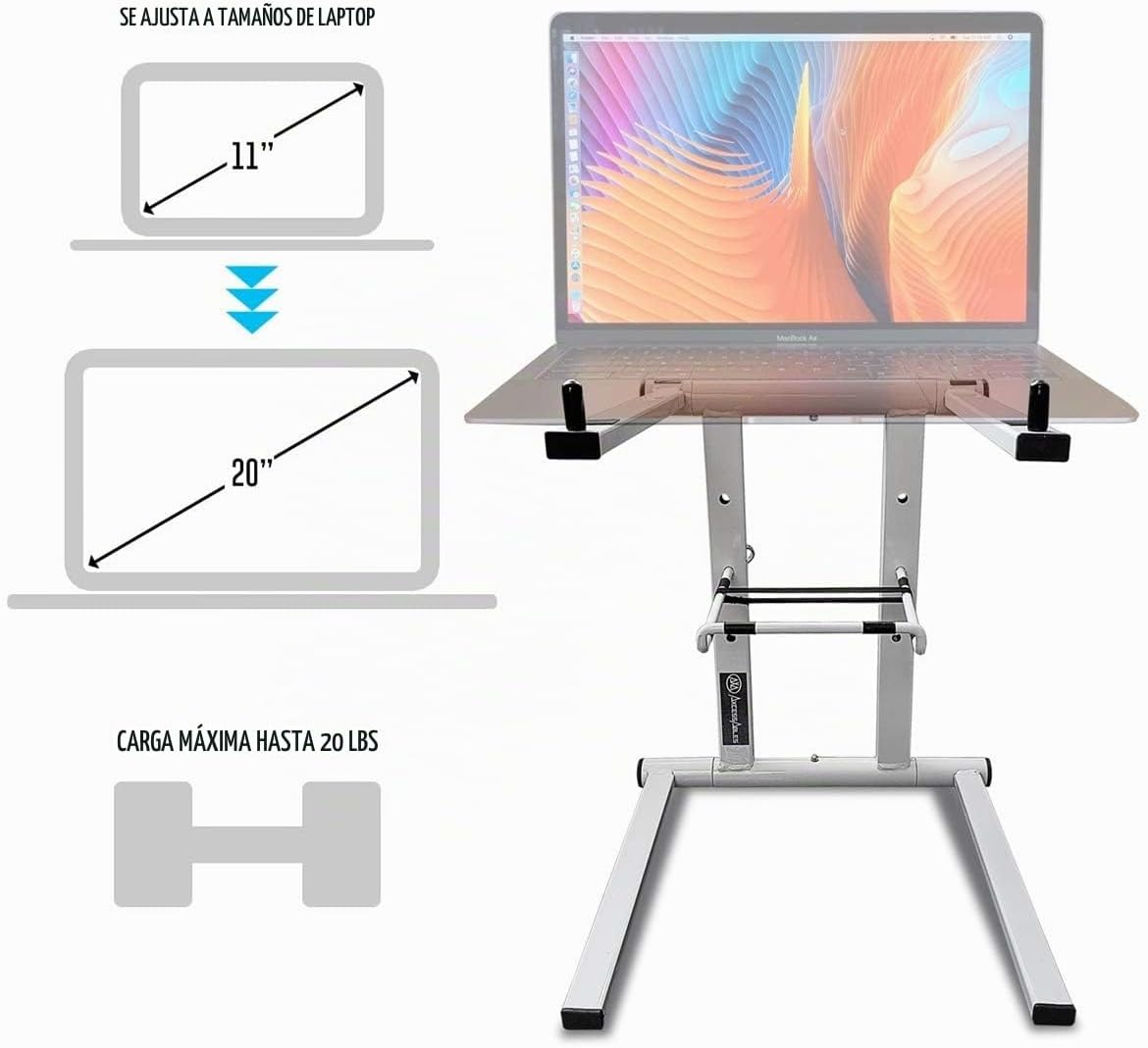 SOPORTE PLEGABLE PARA LAPTOP AXCESSABLES DJLTS-01 BLANCO - 5