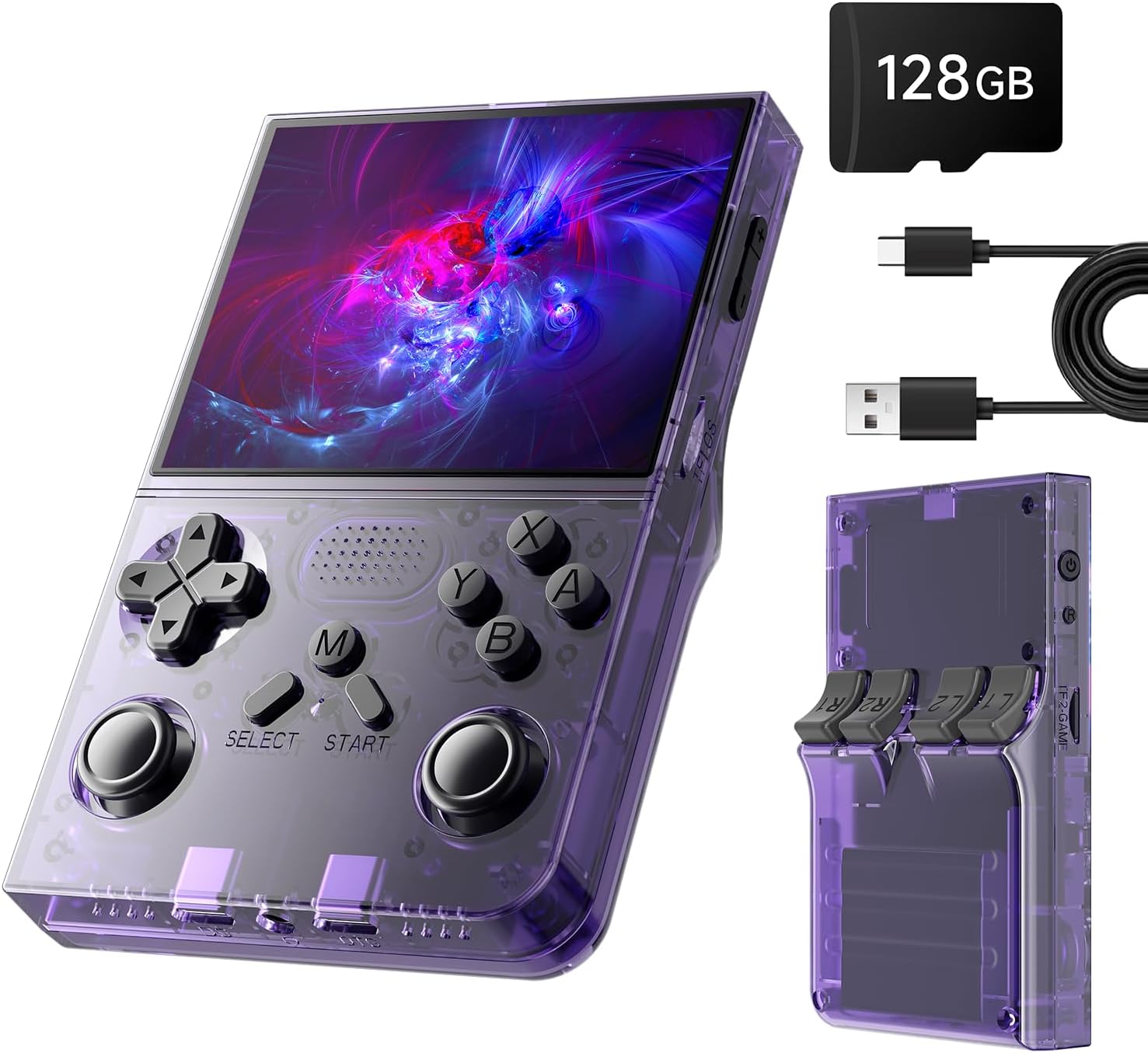 CONSOLA RETRO PORTÁTIL YKASEK R40 128GB MORADO - 1