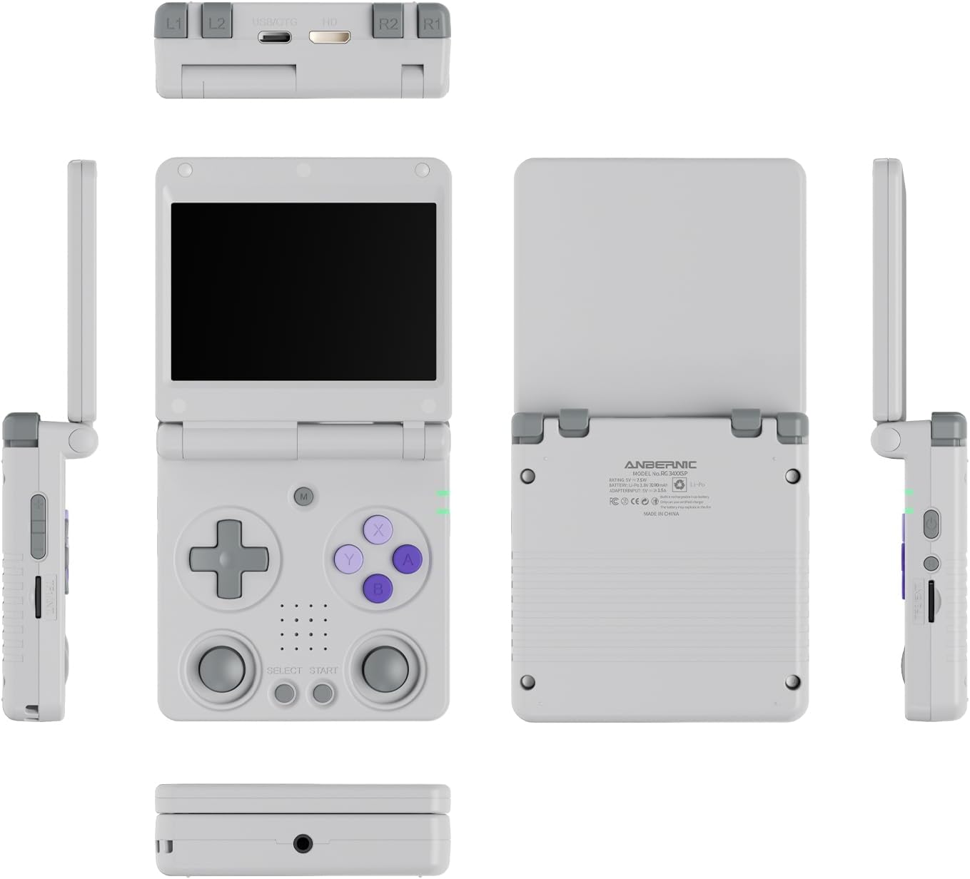 CONSOLA PORTÁTIL RETRO ANBERNIC RG34XXSP 64GB GRIS - 5