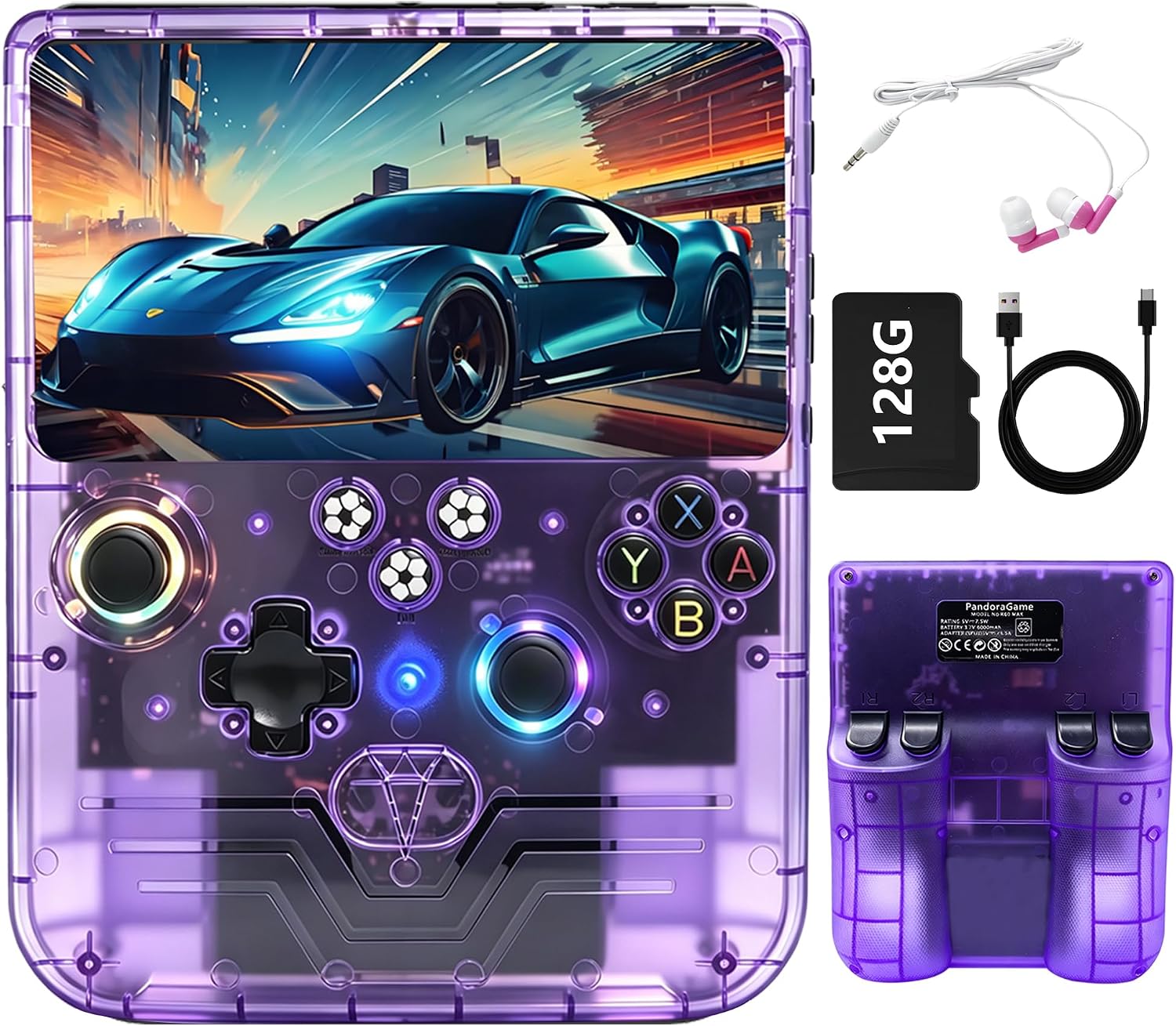 CONSOLA PORTÁTIL RETRO PANDORAGAME R60MAX 128GB MORADO - 1