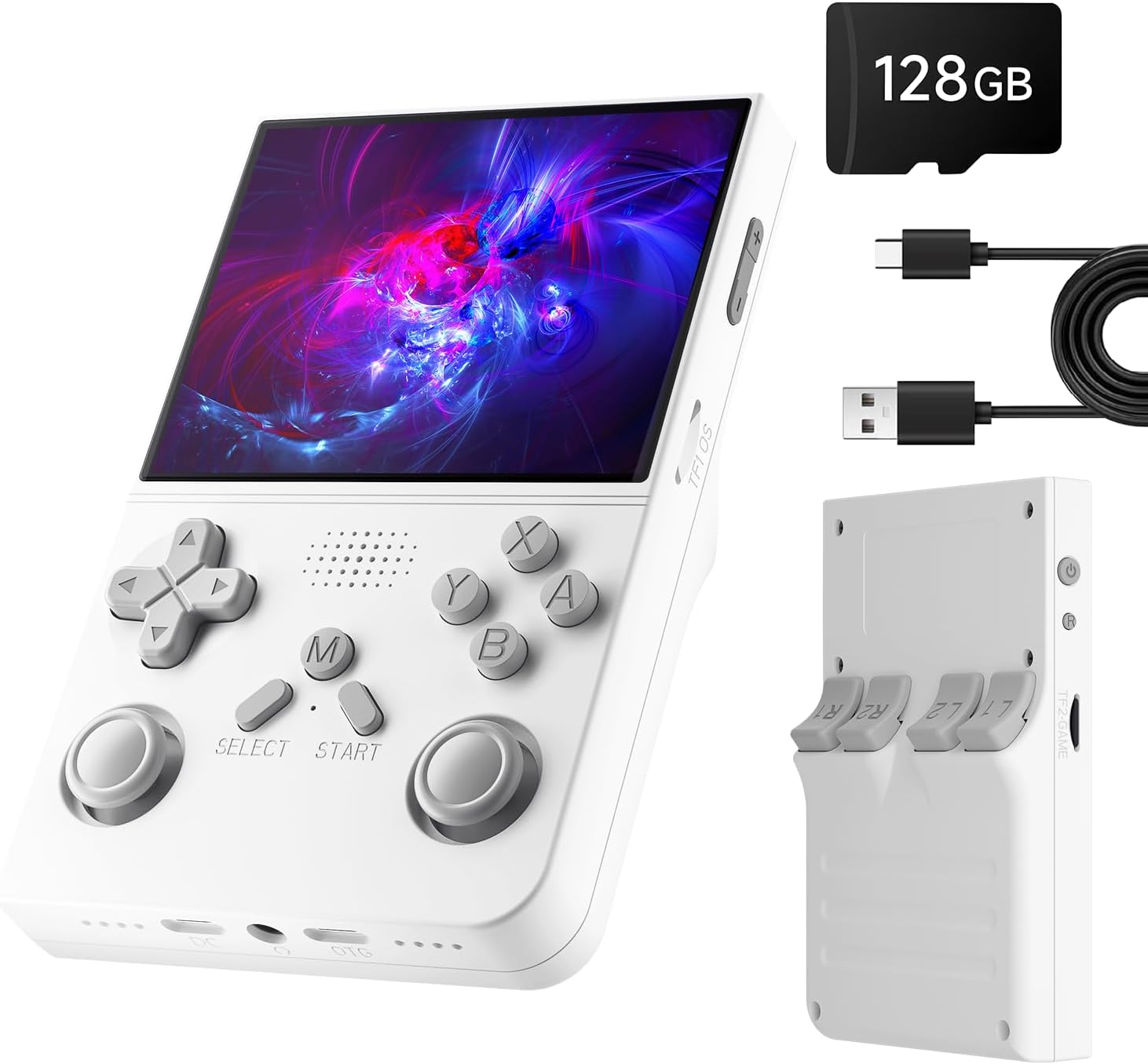 CONSOLA DE VIDEOJUEGOS PORTÁTIL RETRO YKASEK R40 128GB BLANCA - 1