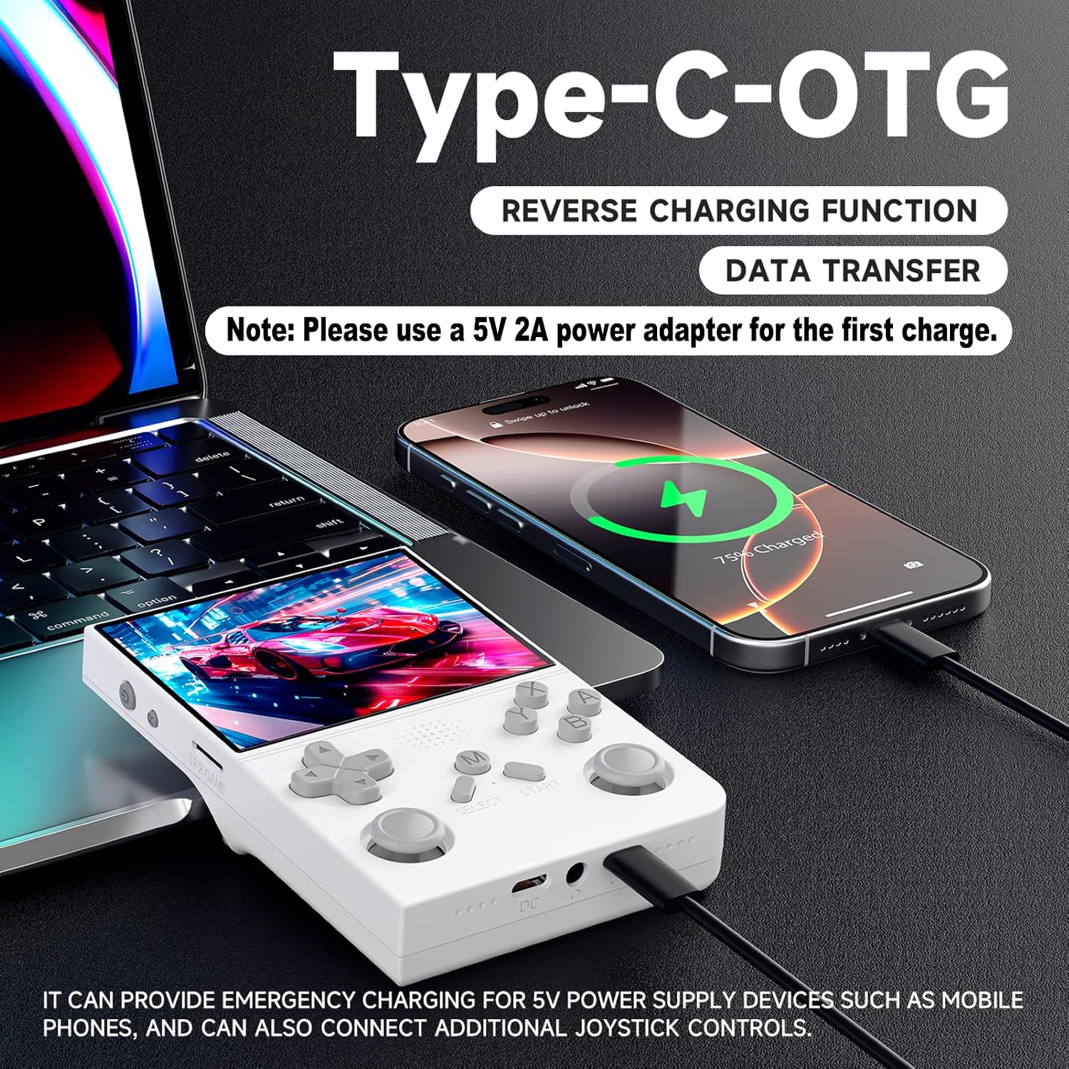 CONSOLA DE VIDEOJUEGOS PORTÁTIL RETRO YKASEK R40 128GB BLANCA - 3