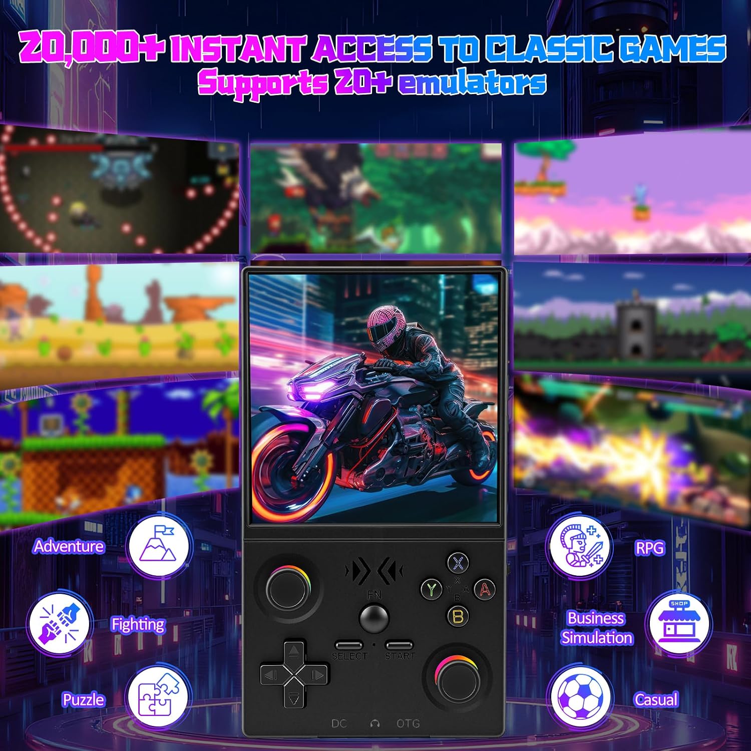 CONSOLA DE VIDEOJUEGOS PORTÁTIL UYTGXEN XF40V CON JOYSTICKS DESMONTABLES Y PANTALLA IPS 4.0 PULGADAS - 2