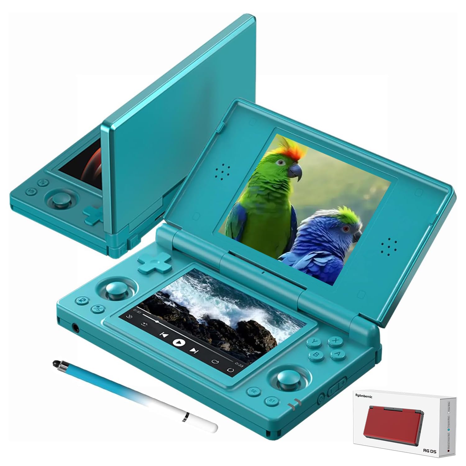 CONSOLA PORTÁTIL RGAMBERNIC RG DS ANDROID 14 DUAL SCREEN 4 PULGADAS VERDE - 1
