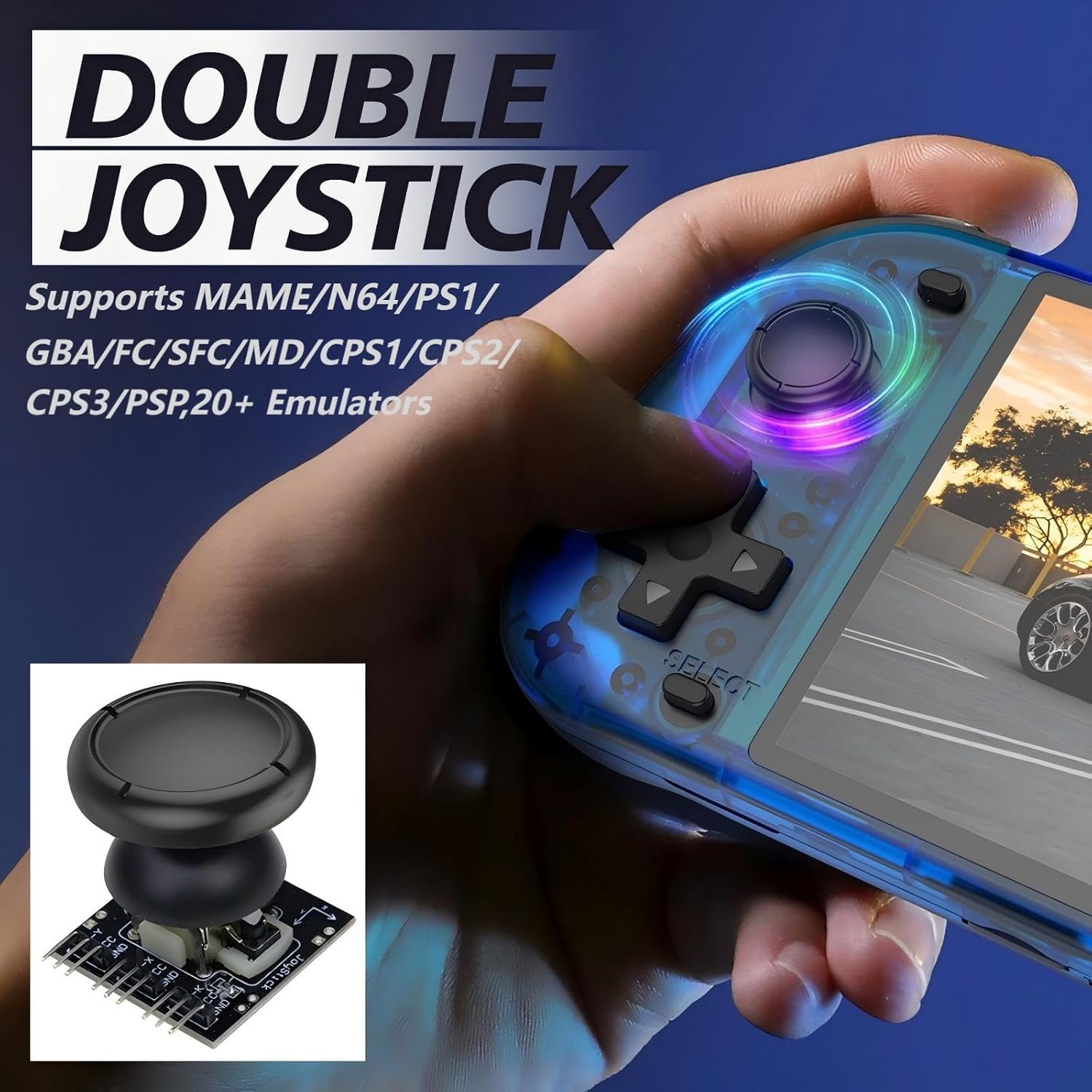 CONSOLA PORTÁTIL RETRO UGTENVERSI 5.1 PULGADAS AZUL TRANSPARENTE - 5