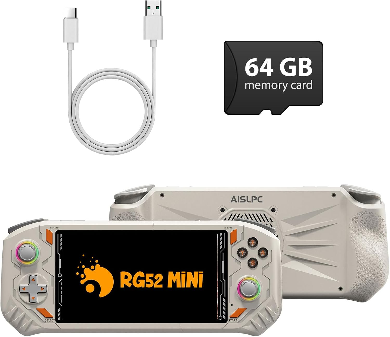 CONSOLA PORTÁTIL RETRO AISLPC RG52MINI 64GB GRIS - 1