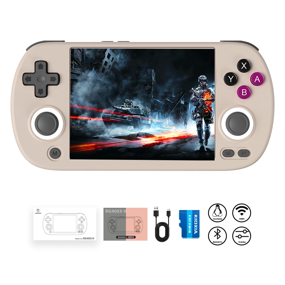 CONSOLA PORTÁTIL RETRO ANBERNIC RG40XX H 64GB GRIS 4'' IPS LINUX - 1