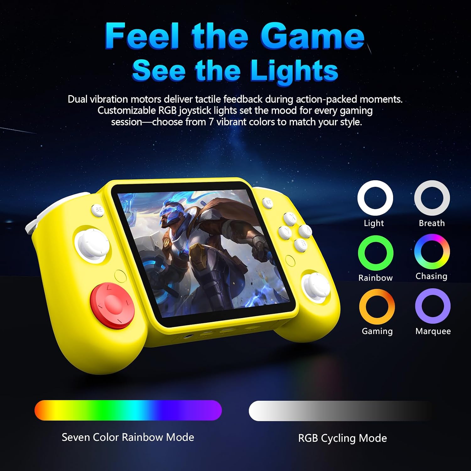 CONSOLA DE VIDEOJUEGOS PORTÁTIL XISKT RG43H PRO 64GB AMARILLO - 5