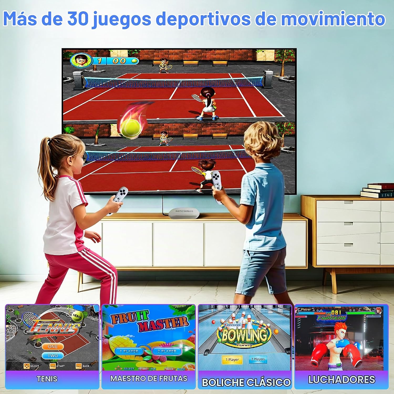 CONSOLA DE VIDEOJUEGOS YRPRSODF CON MÁS DE 100 JUEGOS INTEGRADOS Y CONTROL INALÁMBRICO 2.4G - 2