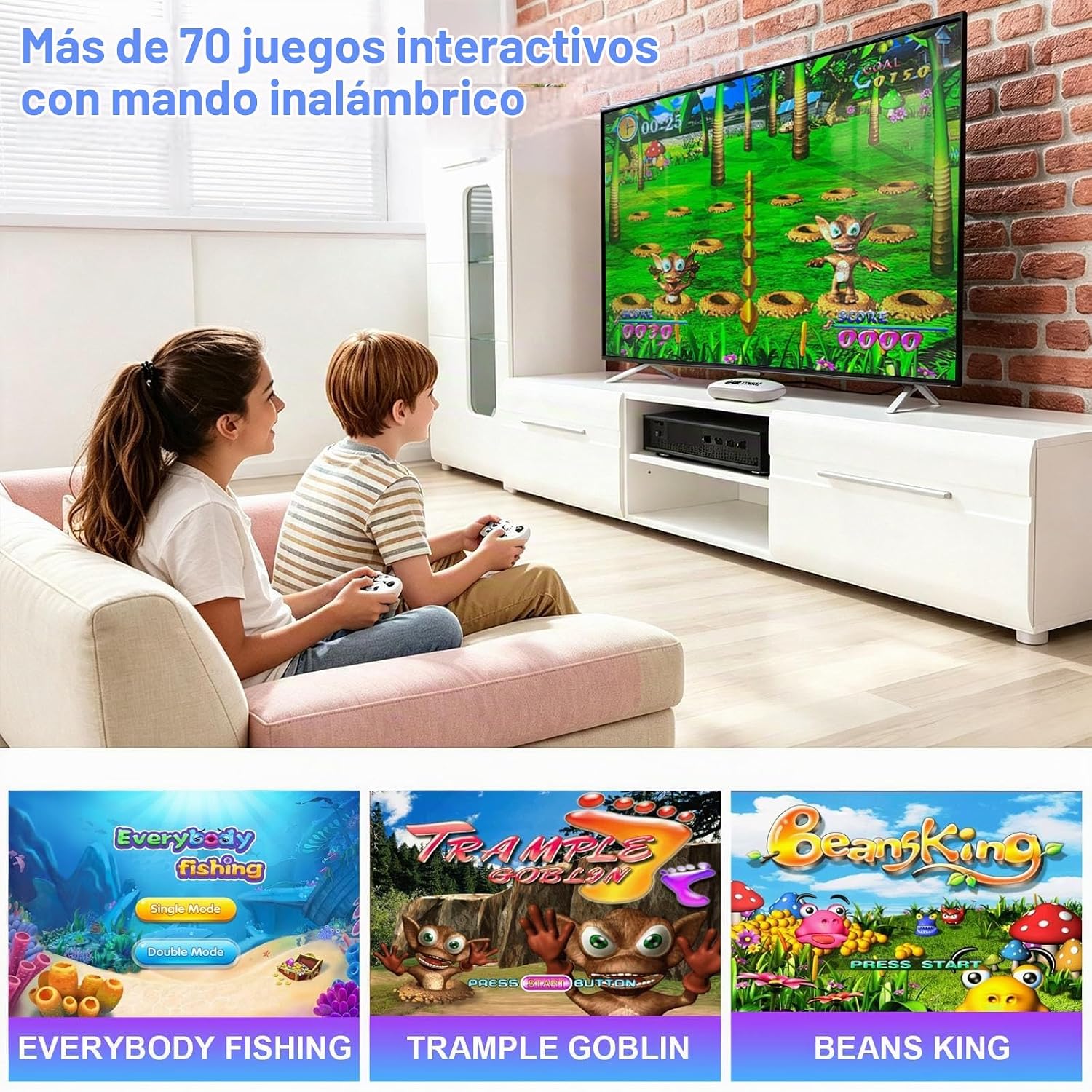 CONSOLA DE VIDEOJUEGOS YRPRSODF CON MÁS DE 100 JUEGOS INTEGRADOS Y CONTROL INALÁMBRICO 2.4G - 3