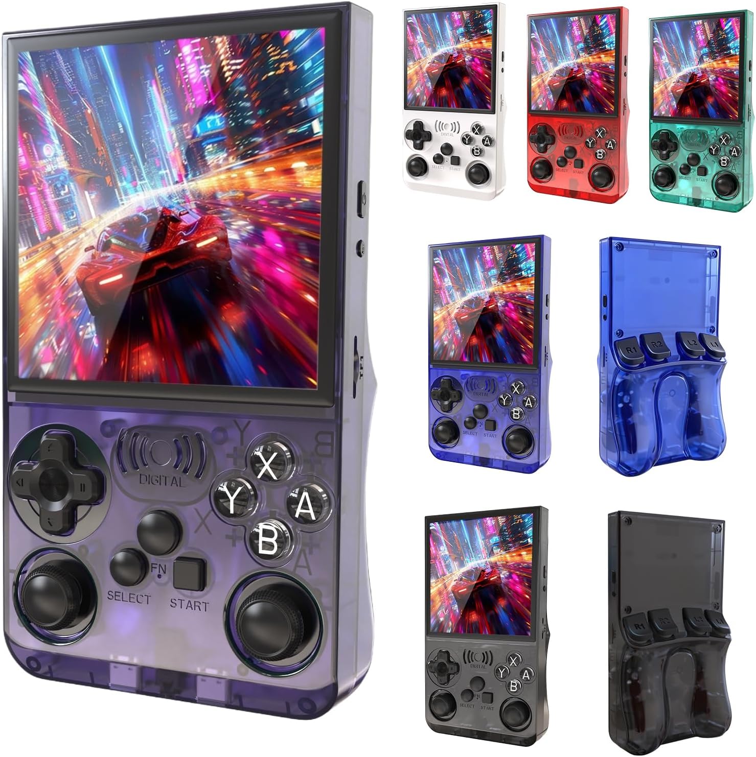 CONSOLA DE JUEGOS PORTÁTIL GAMINJA 4 PULGADAS MORADA 3500MAH - 1