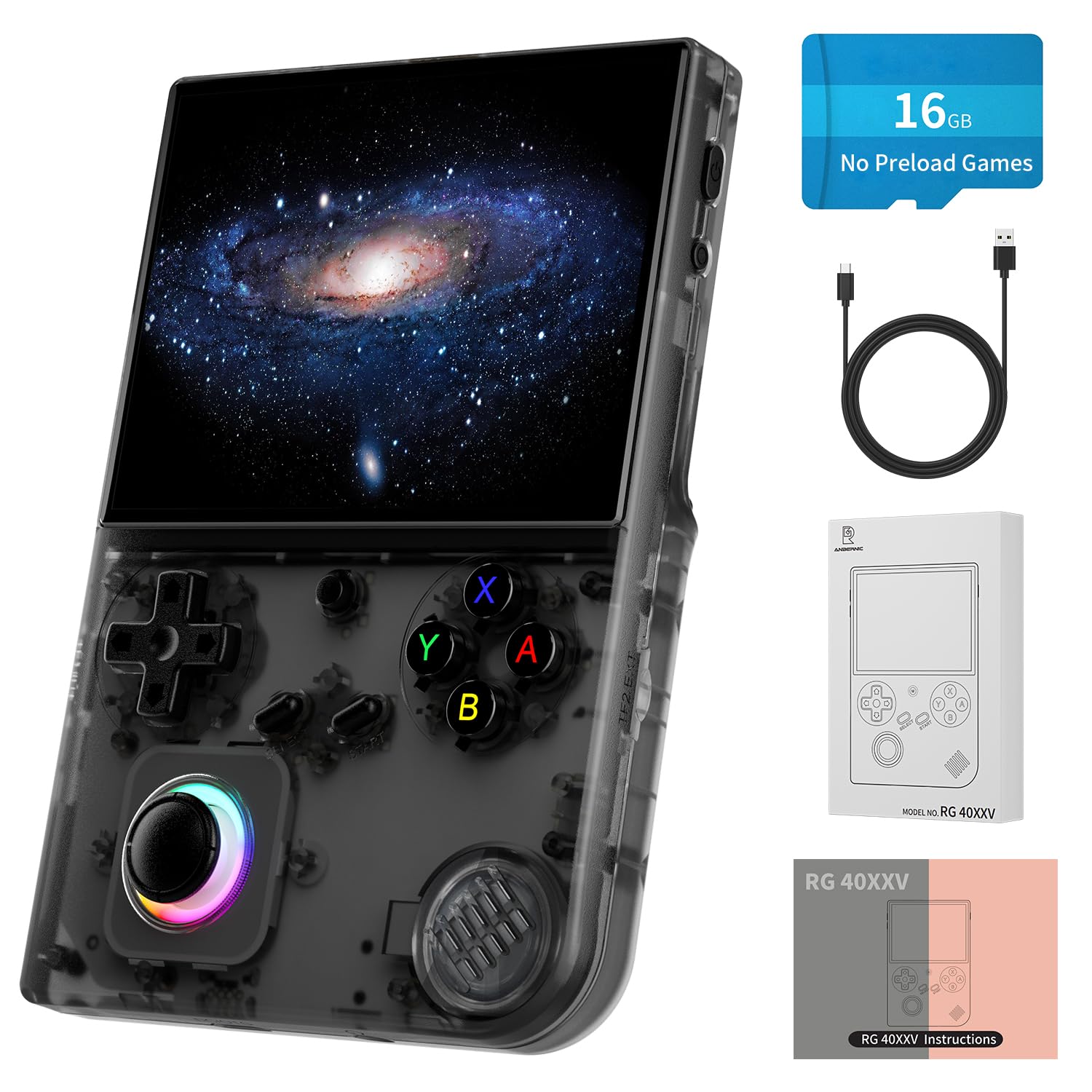 CONSOLA PORTÁTIL CINTWOR RG40XXV 16GB PANTALLA IPS 4.0'' NEGRA - 1