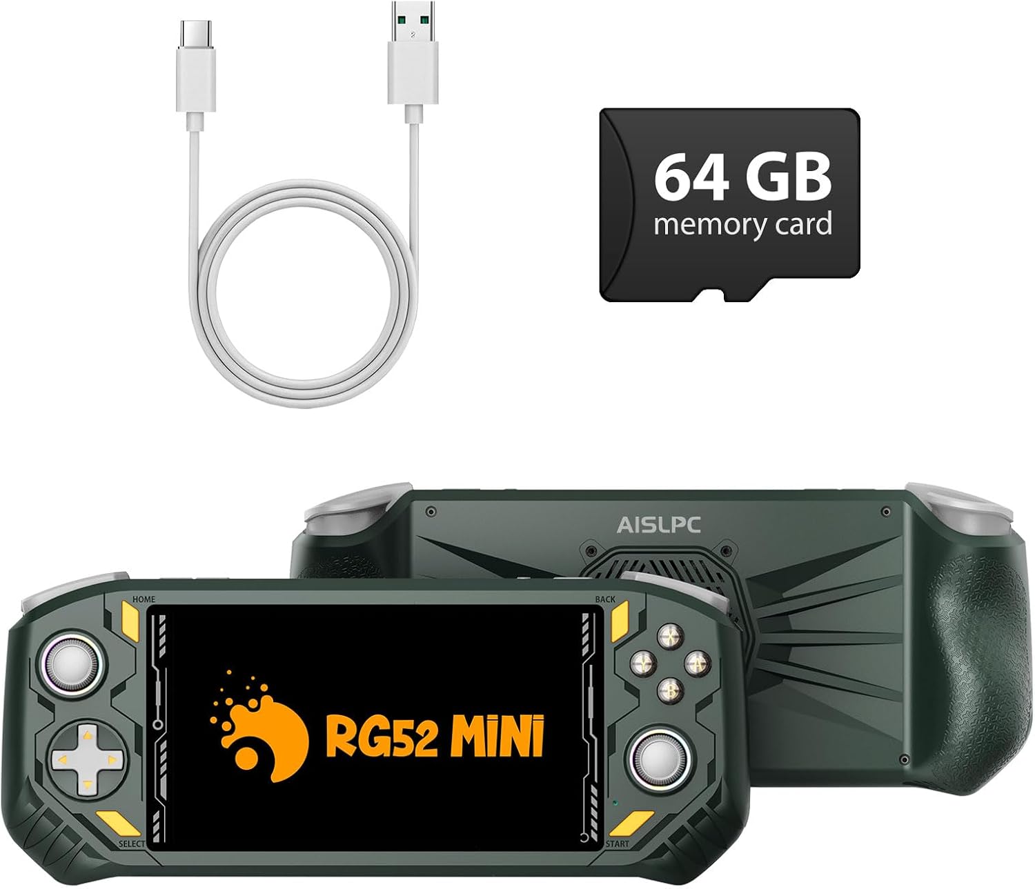 CONSOLA PORTÁTIL RETRO AISLPC RG52MINI 64GB VERDE - 1