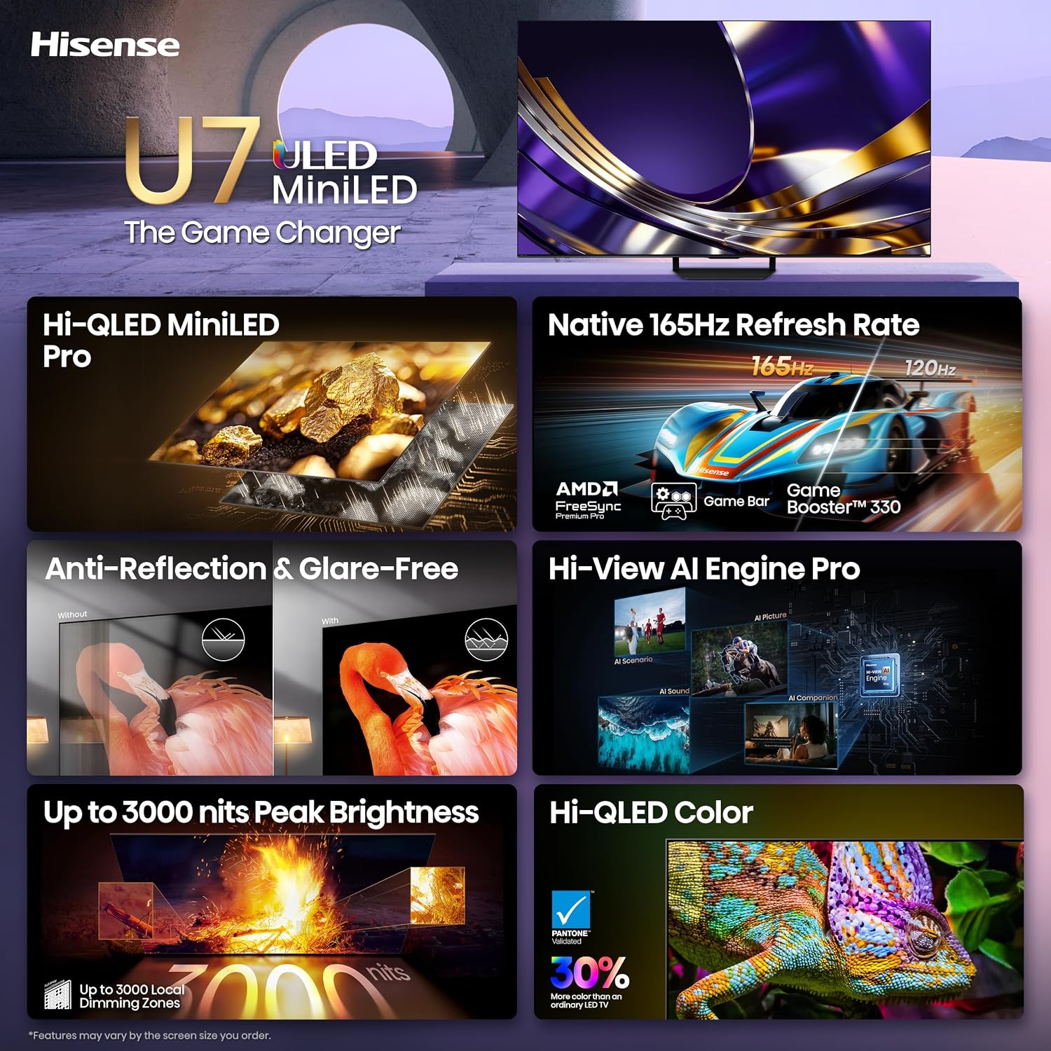 TELEVISOR HISENSE 75' U7 MINI-LED ULED 4K UHD SMART FIRE TV 2026 - 4