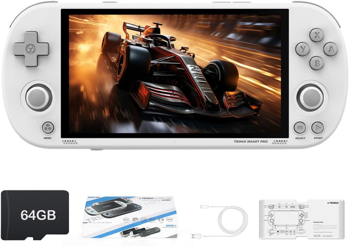 CONSOLA DE VIDEOJUEGOS TRIMUI SMART PRO 64GB BLANCA PANTALLA 4.96 PULGADAS - 1