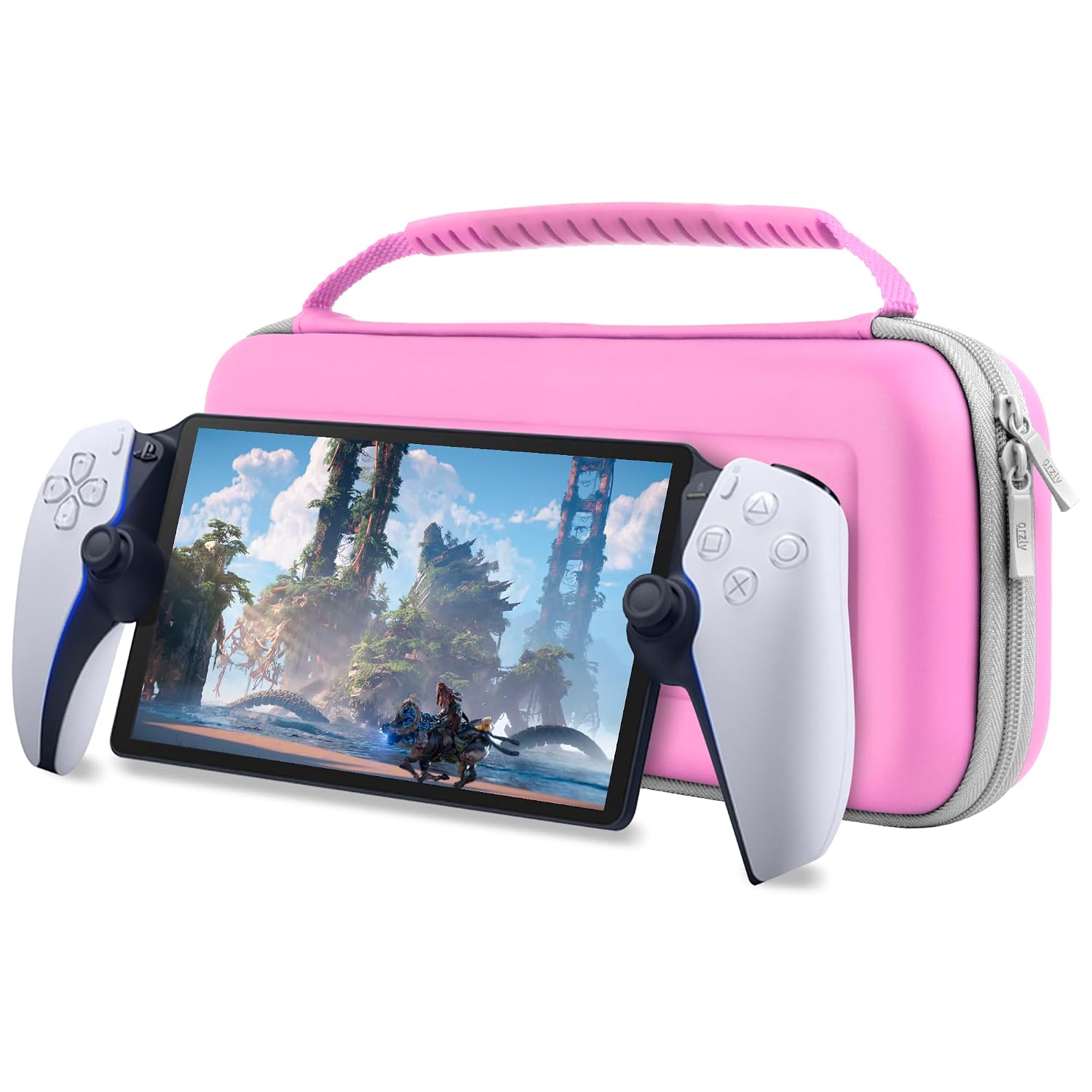 ESTUCHE ORZLY PARA PLAYSTATION PORTAL PS5 ROSA Y GRIS - 1