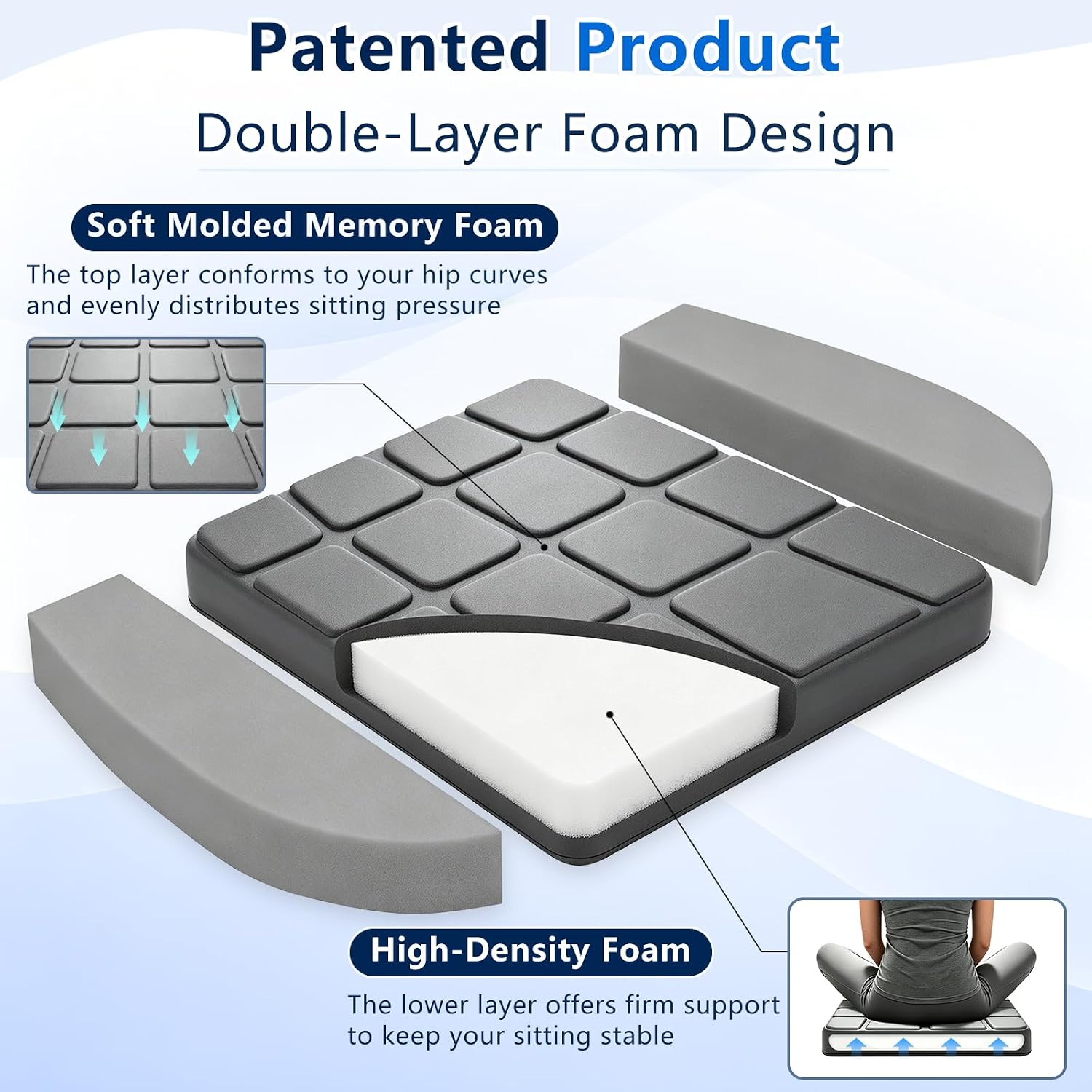 ALMOHADILLA PARA SILLA GOFORIT CON ESPUMA DE DOBLE CAPA PARA GAMING Y OFICINA - 3