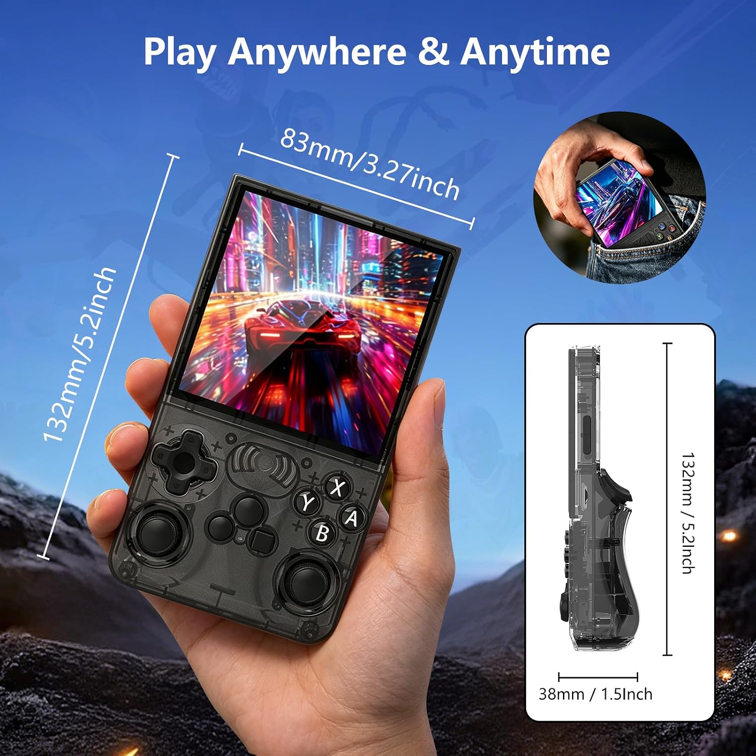 CONSOLA DE JUEGOS PORTÁTIL GAMINJA 4 PULGADAS ROJA CON WIFI Y BATERÍA 3500MAH - 4