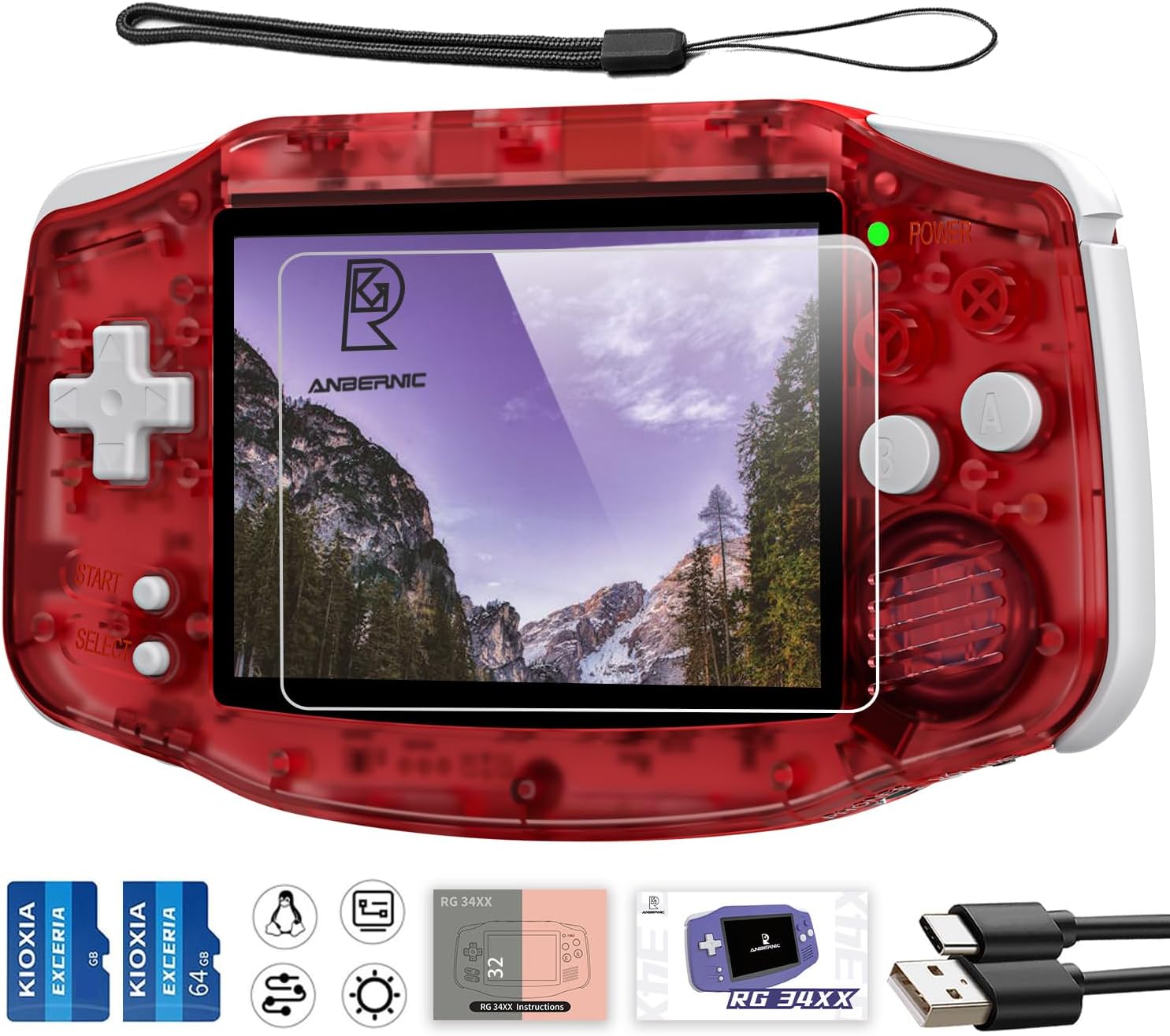 CONSOLA PORTÁTIL RETRO AIVUIDBS RG34XX 32GB + 64GB PANTALLA 3.4' IPS - 1