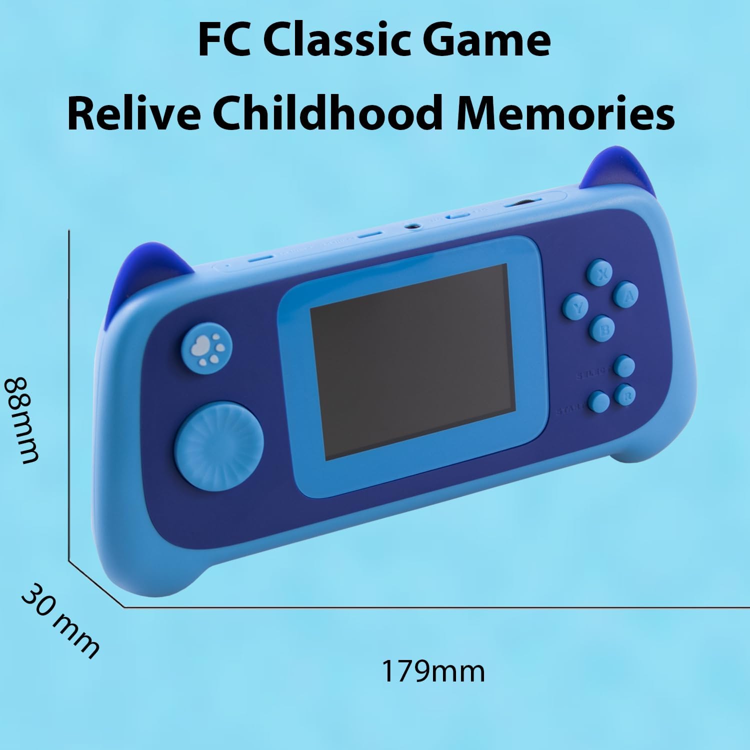 CONSOLA DE VIDEOJUEGOS PORTÁTIL RFETOMAX 666 JUEGOS CLÁSICOS PANTALLA 3 PULGADAS AZUL - 3