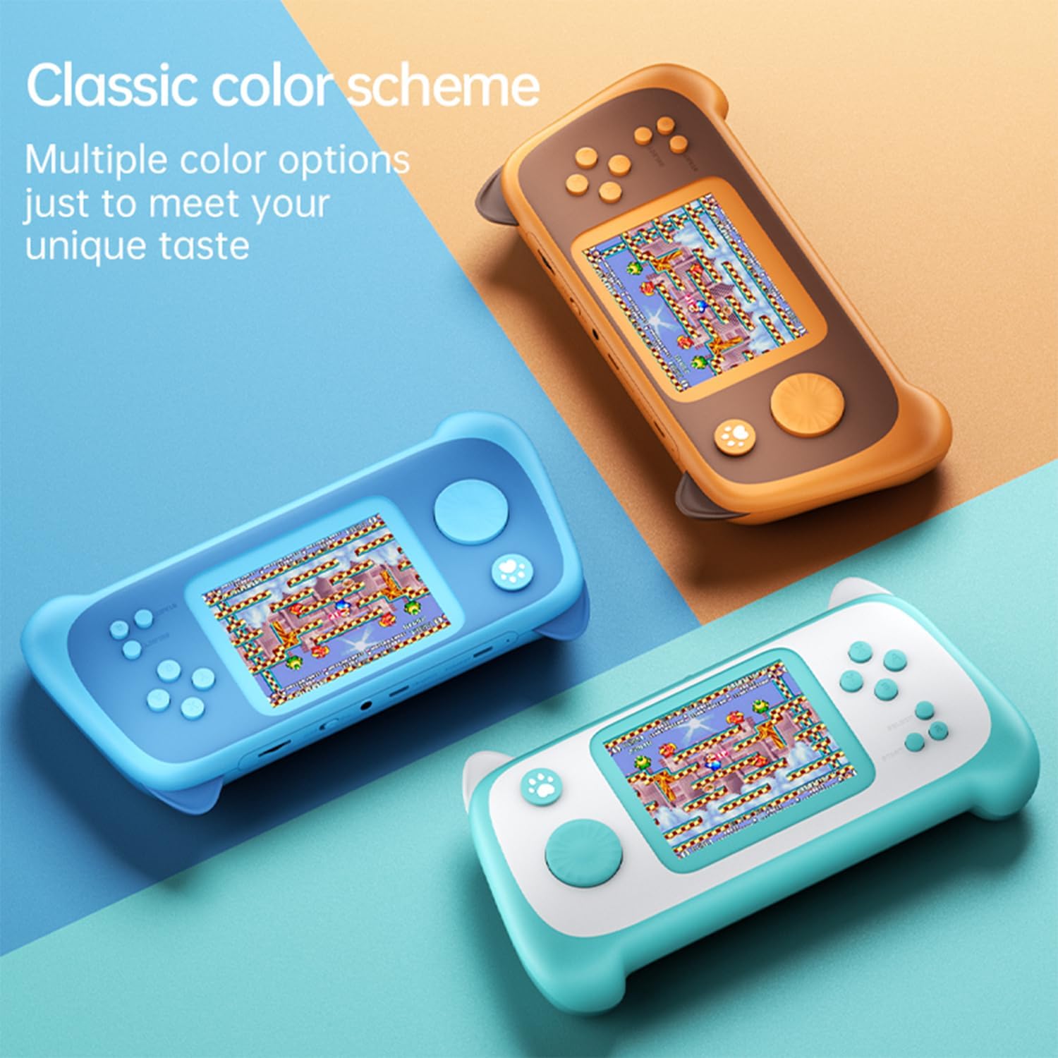 CONSOLA DE VIDEOJUEGOS PORTÁTIL RFETOMAX 666 JUEGOS CLÁSICOS PANTALLA 3 PULGADAS AZUL - 4