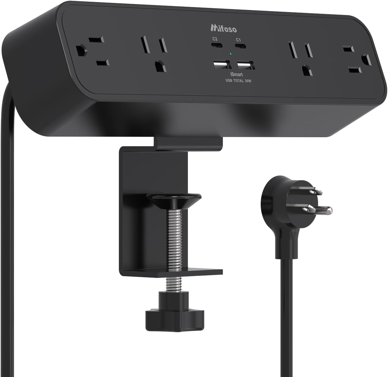 REGLETA CON ABRAZADERA MIFASO PD30W CON PROTECTOR DE SOBRETENSIÓN Y CARGA RÁPIDA - 1
