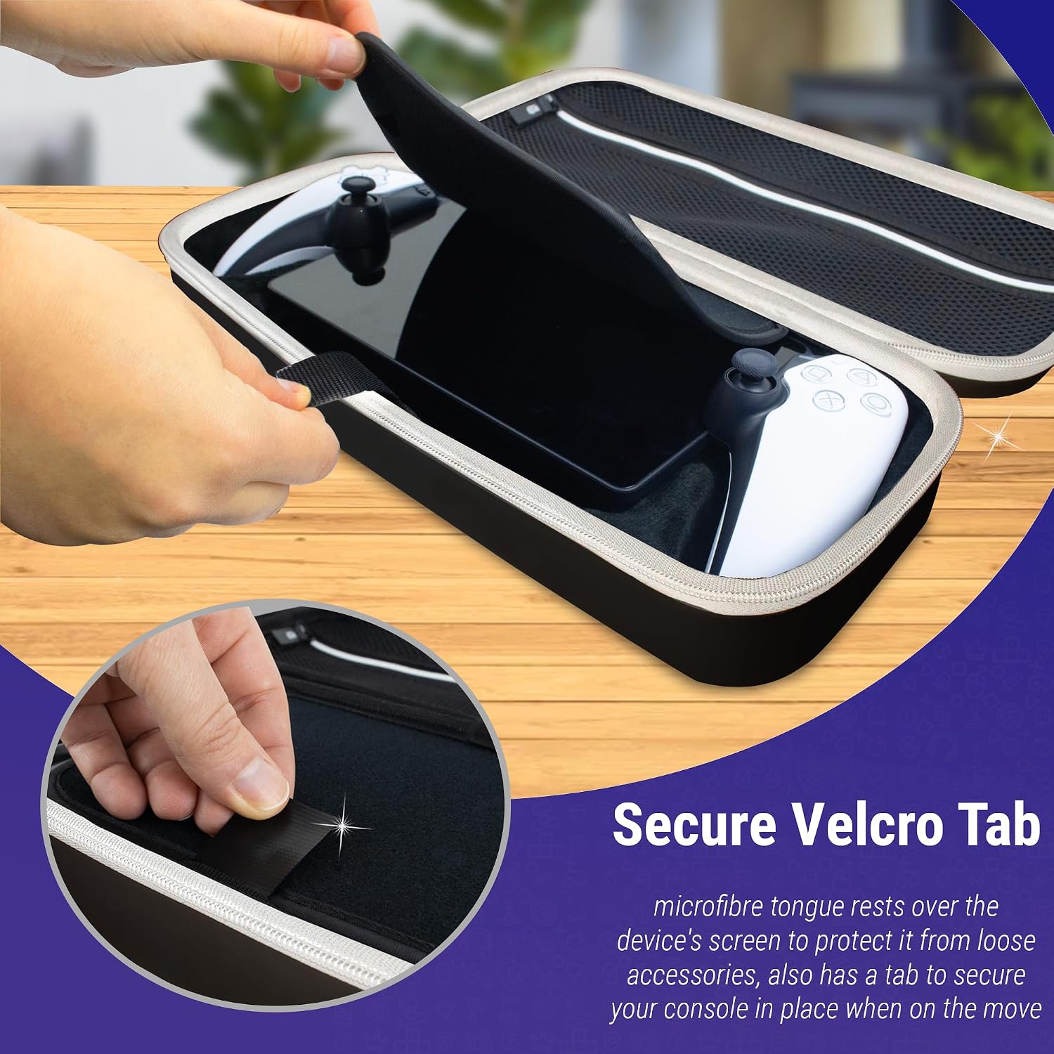 ESTUCHE ORZLY PARA PLAYSTATION PORTAL PS5 NEGRO/BLANCO - 4