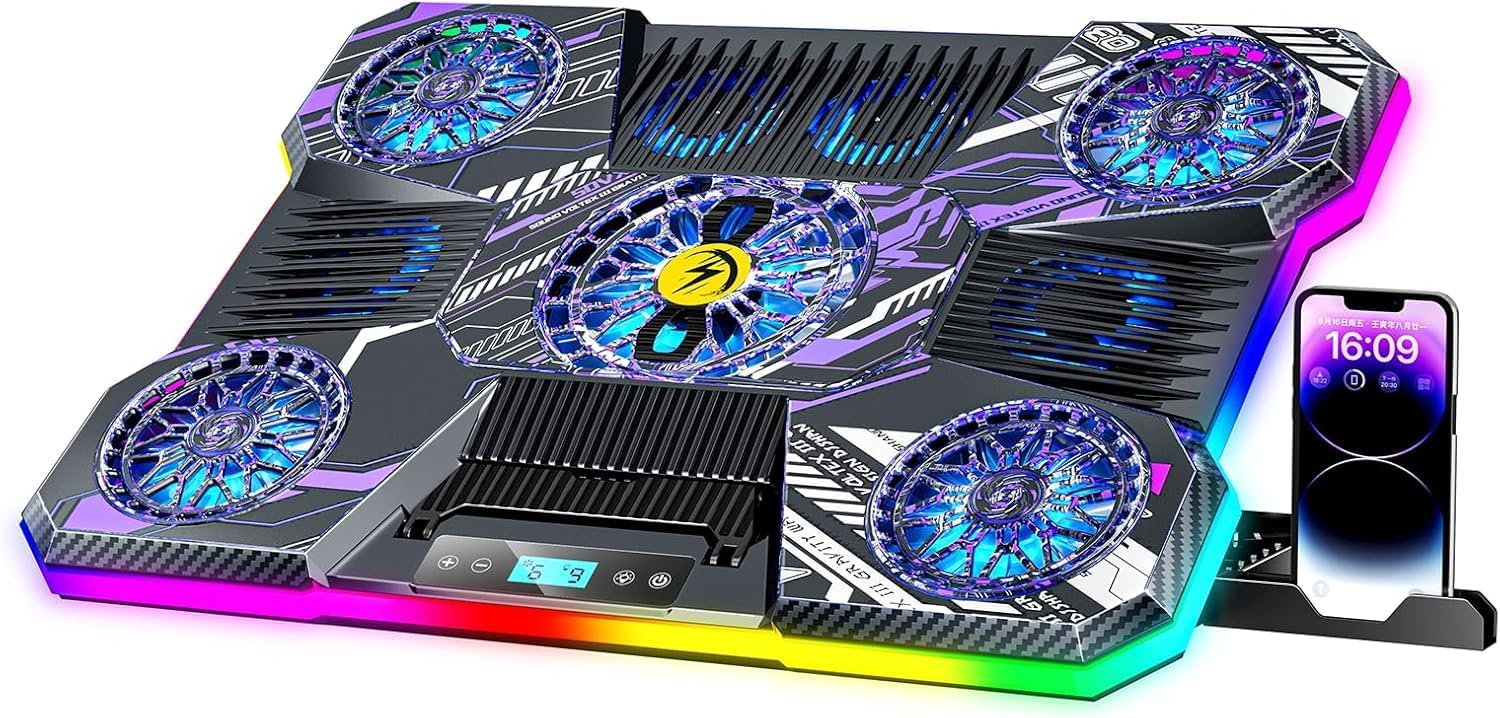BASE DE ENFRIAMIENTO PARA LAPTOP CHILLCORE RGB CON 9 VENTILADORES PARA LAPTOPS DE 15.6 A 19.3 PULGADAS - 1