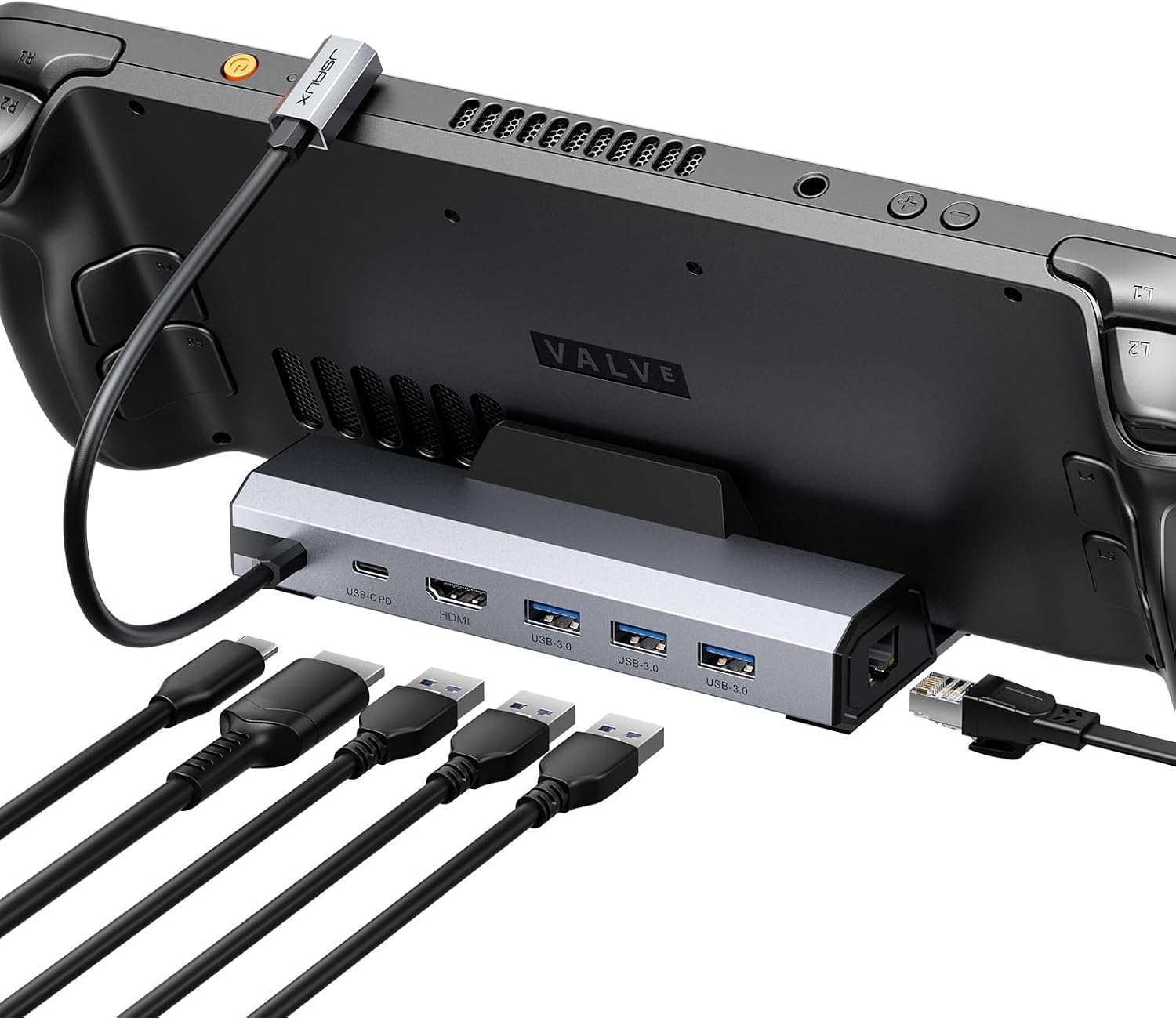 DOCKING STATION 6 EN 1 JSAUX PARA STEAM DECK, ROG ALLY X Y LEGION GO S MODELO S-HB0603 - 1