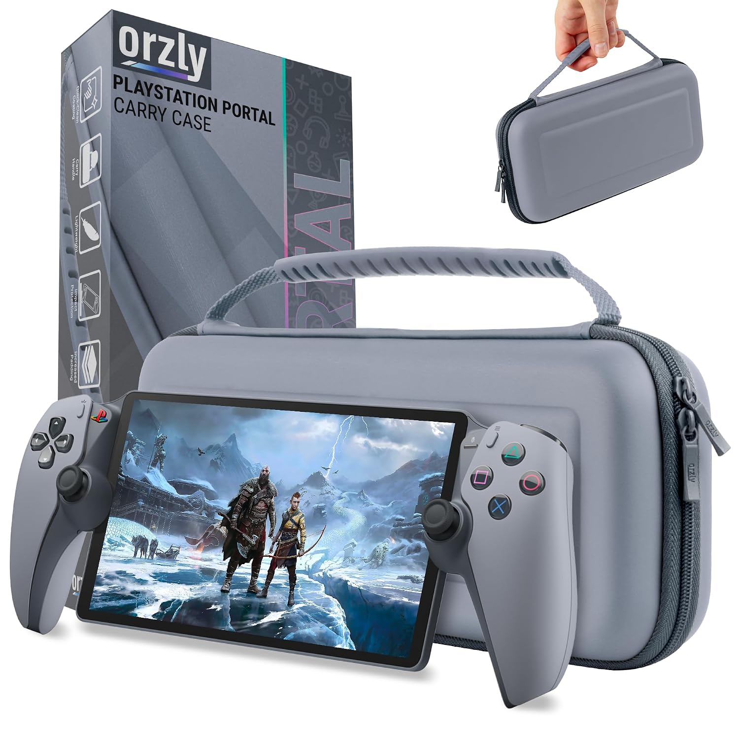 ESTUCHE ORZLY PARA PLAYSTATION PORTAL GRIS - 1