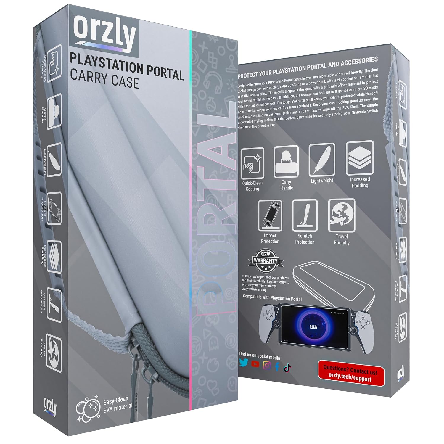 ESTUCHE ORZLY PARA PLAYSTATION PORTAL GRIS - 2
