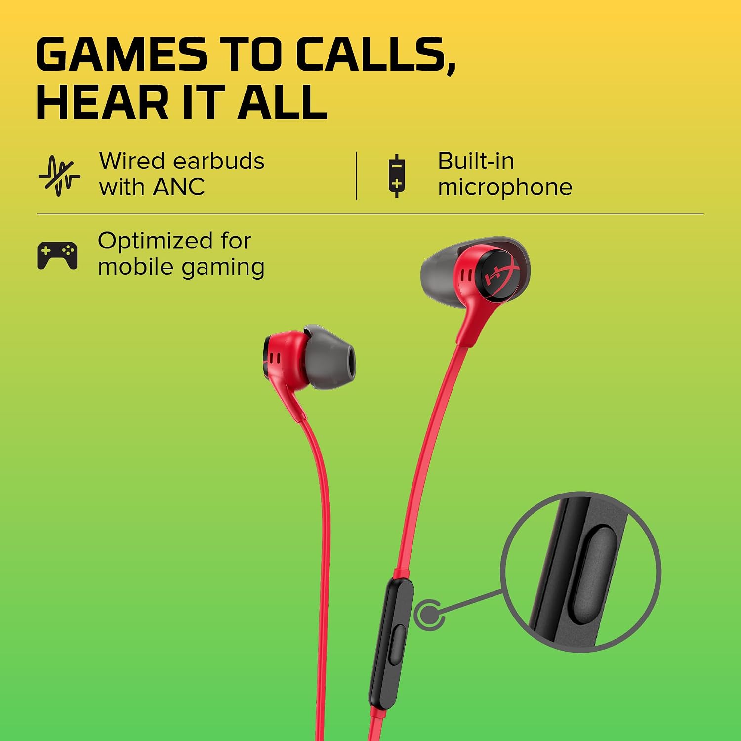 AUDÍFONOS IN-EAR HYPERX CLOUD EARBUDS II ROJO CON MICRÓFONO Y ESTUCHE RÍGIDO - 2