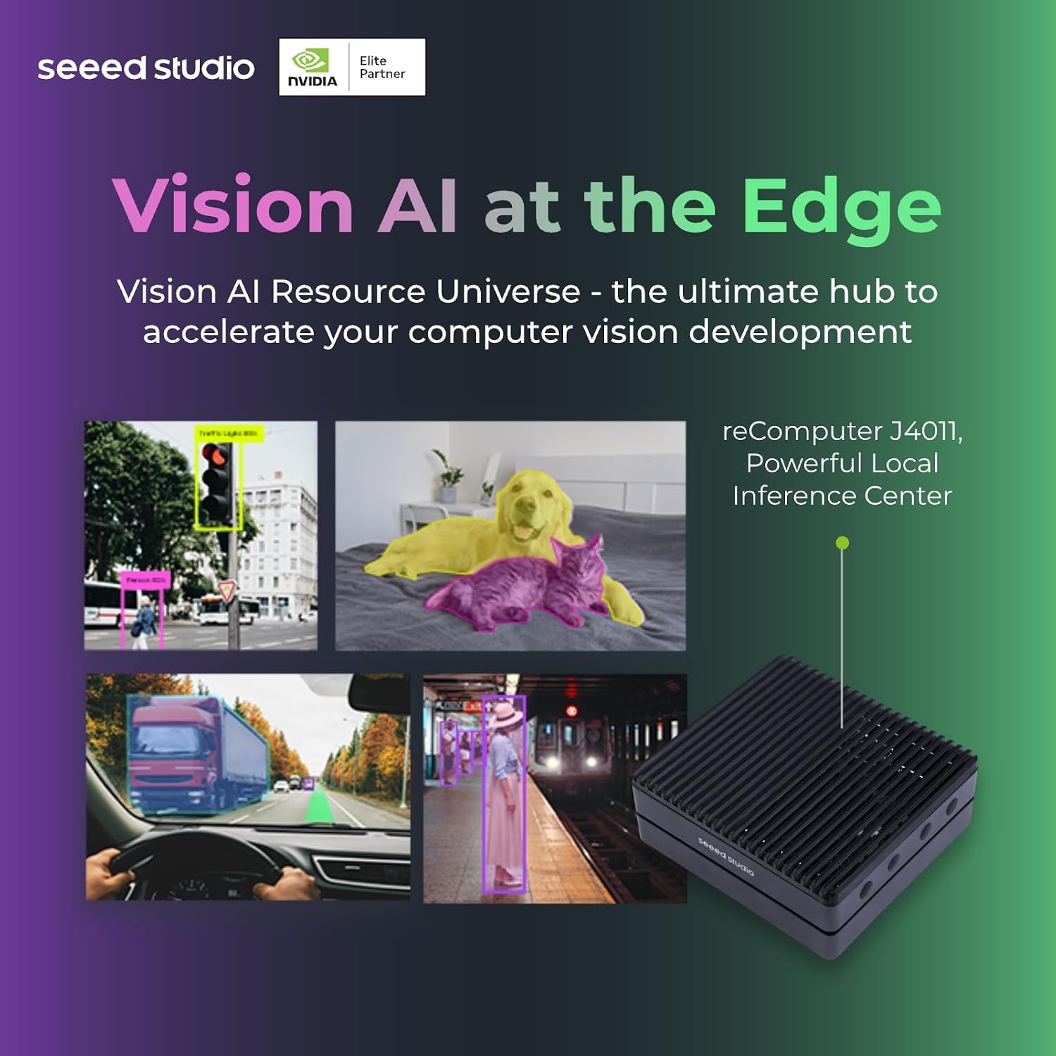 DISPOSITIVO EDGE AI RECOMPUTER J4011 CON MÓDULO NVIDIA JETSON ORIN NX 8GB, 4X USB 3.2, RANURAS M.2, CARCASA DE ALUMINIO, SSD NVME - 4