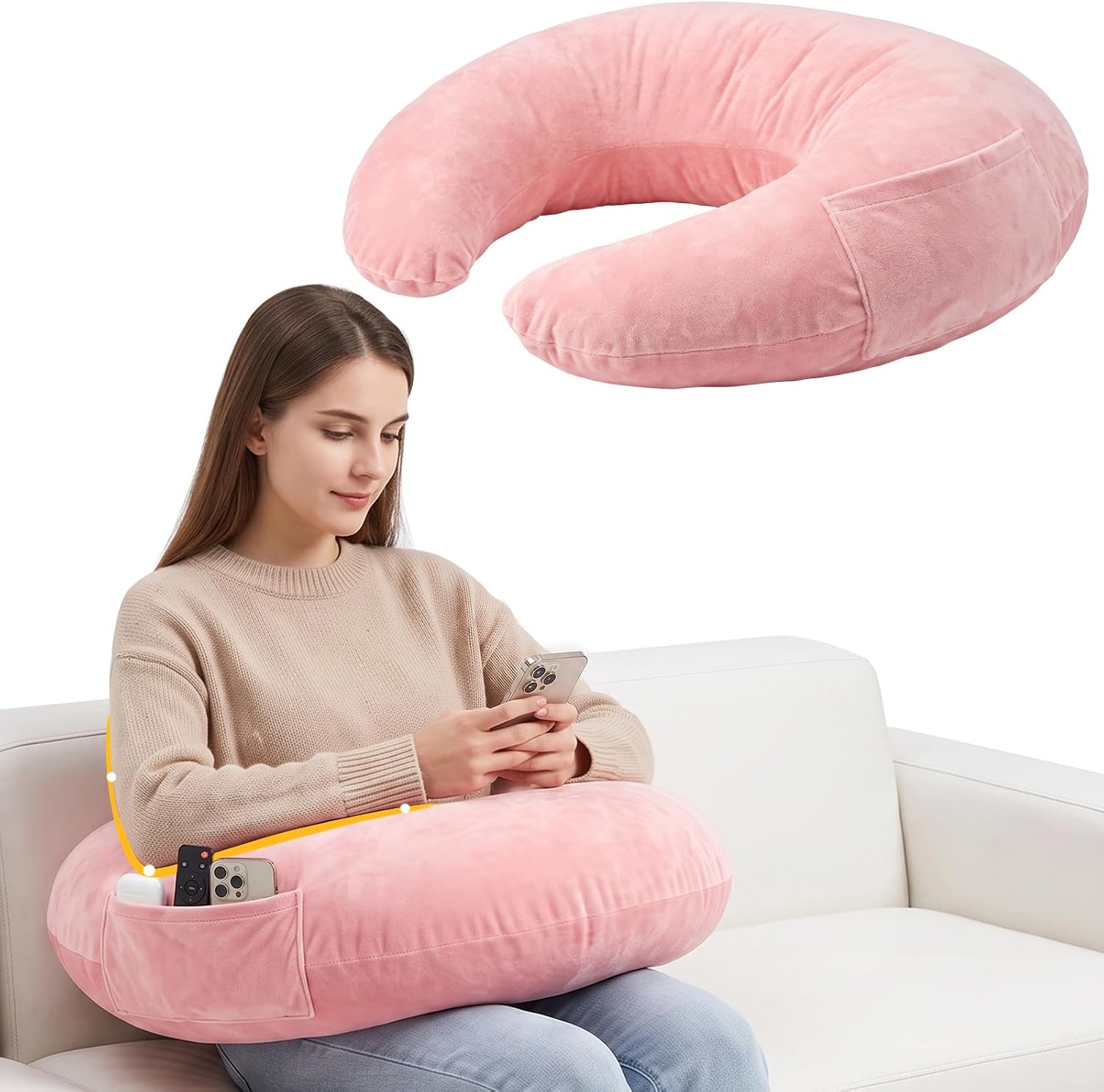 COJÍN DE LECTURA Y GAMING BGZBGZ CON ESPUMA TRITURADA Y BOLSILLO - 1