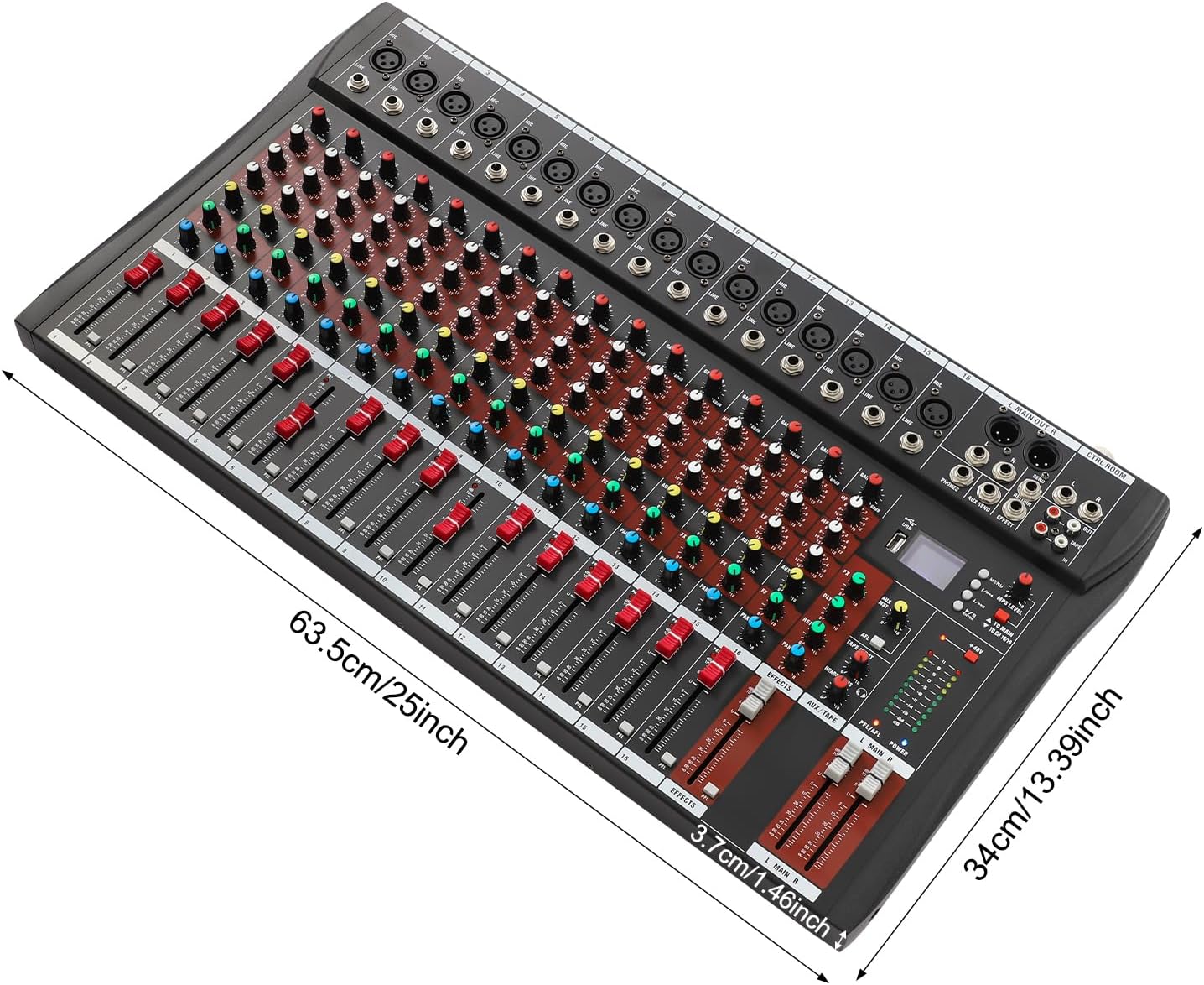 MEZCLADOR DE AUDIO DJ 16 CANALES IOENC CON BLUETOOTH Y ALIMENTACIÓN PHANTOM 48V - 3