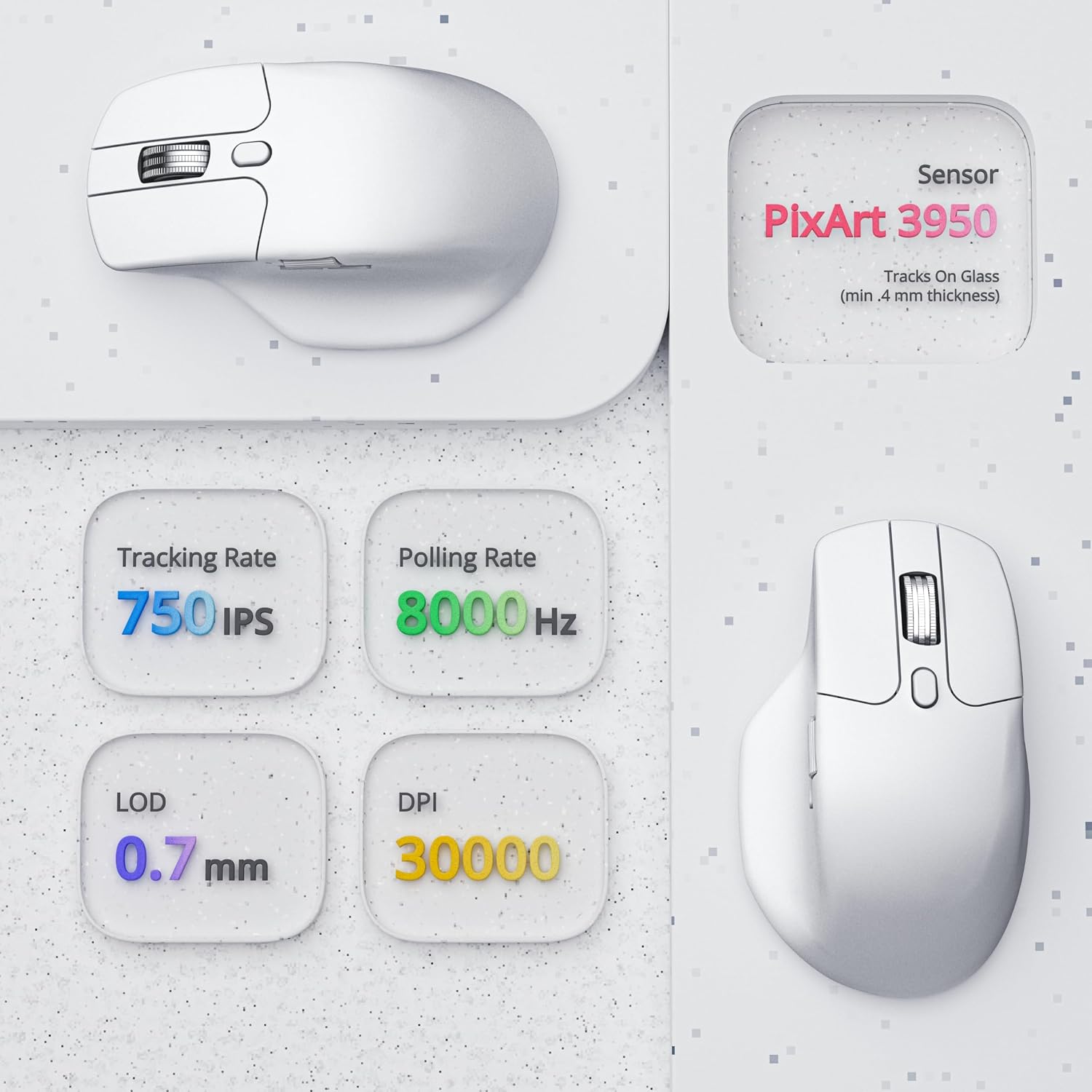 MOUSE INALÁMBRICO KEYCHRON M6 8K BLANCO - 4