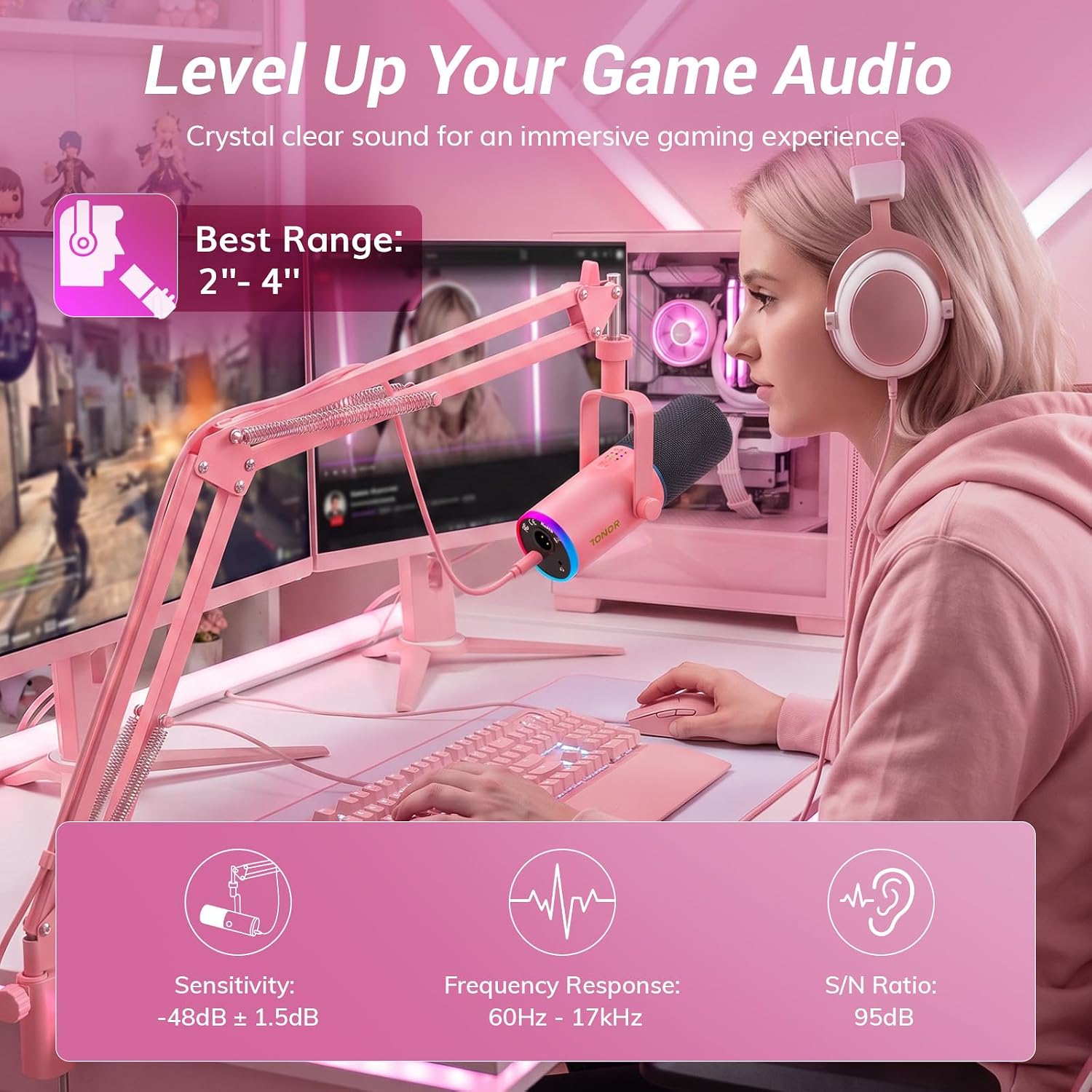 MICRÓFONO DINÁMICO TONOR PARA GAMING CON CANCELACIÓN DE RUIDO AI Y CONEXIÓN XLR/USB - 3