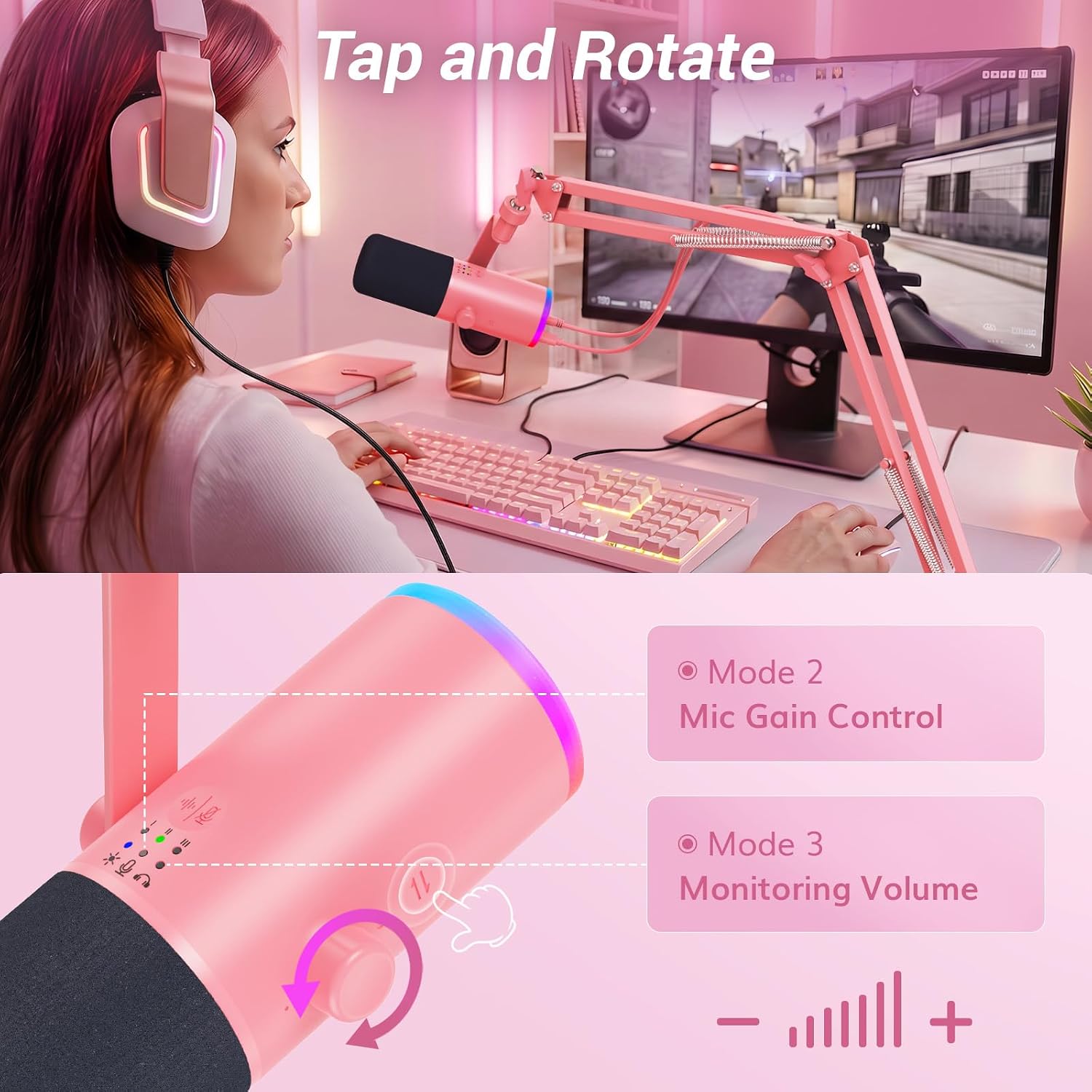 MICRÓFONO DINÁMICO TONOR PARA GAMING CON CANCELACIÓN DE RUIDO AI Y CONEXIÓN XLR/USB - 5