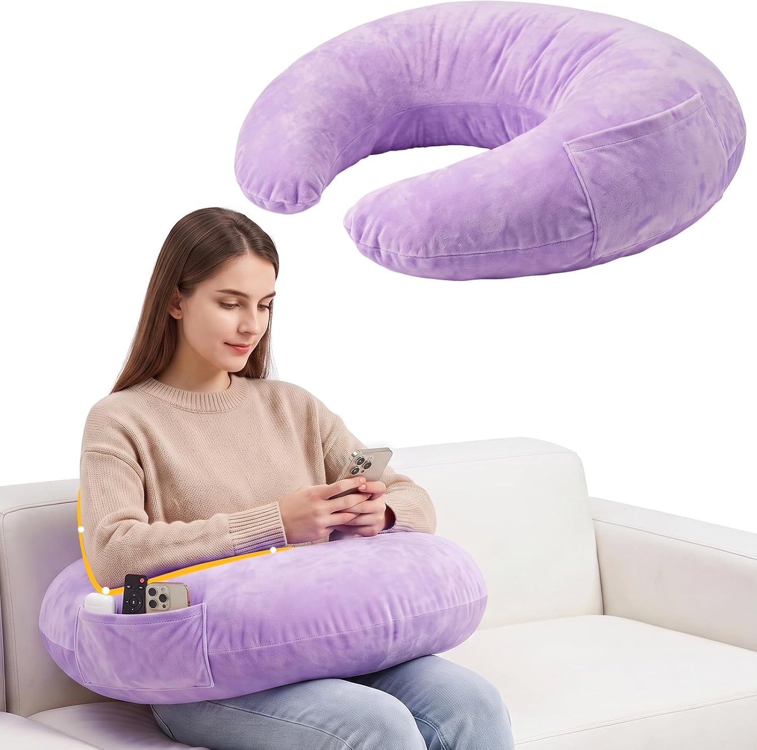 COJÍN DE LECTURA Y GAMING BGZBGZ CON ESPUMA TRITURADA Y BOLSILLO - 1