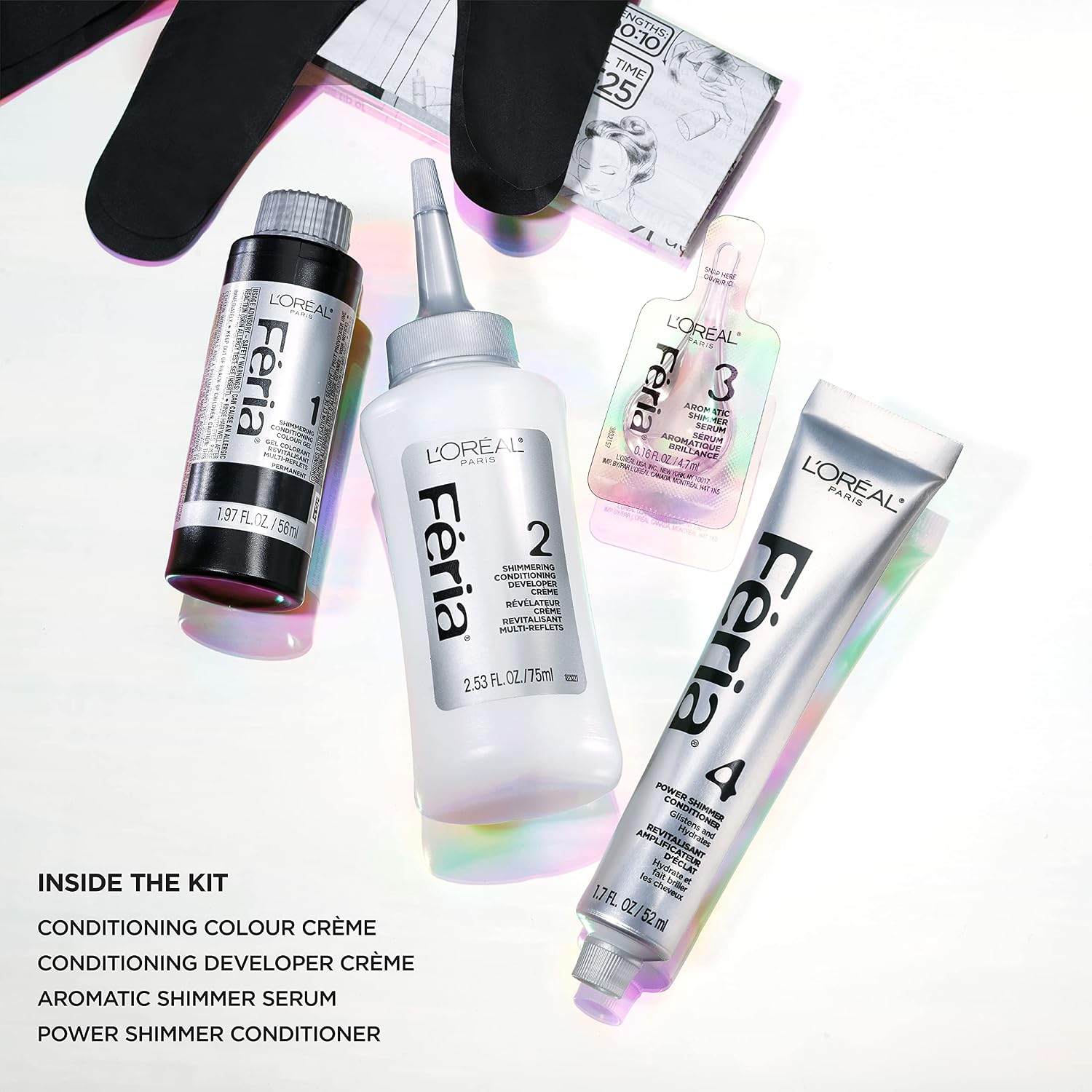 KIT DE TINTURA PERMANENTE PARA CABELLO L'OREAL PARIS FERIA MIDNIGHT BOLD TWILIGHT HAZE - 4