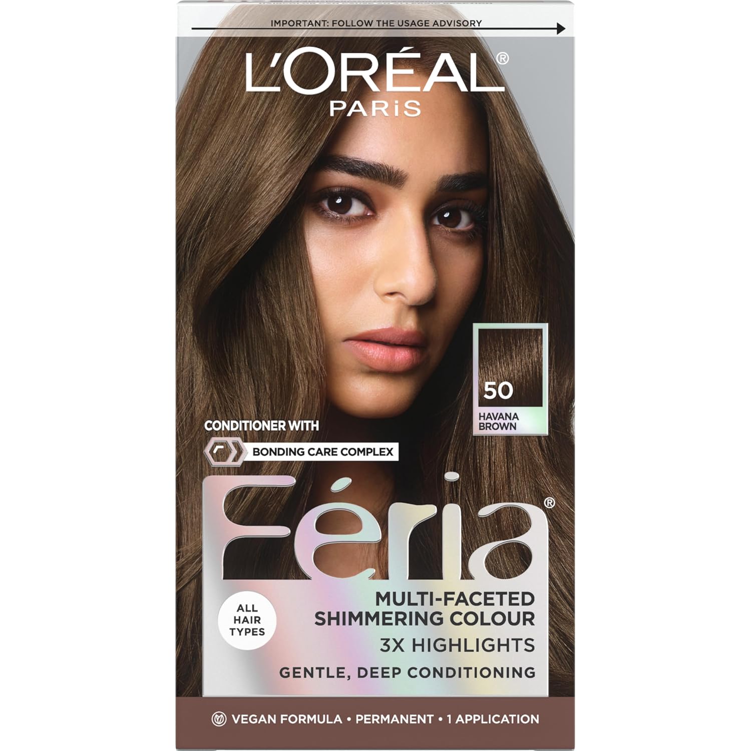TINTE PERMANENTE PARA CABELLO L'OREAL PARIS FERIA 50 HAVANA BROWN - 1