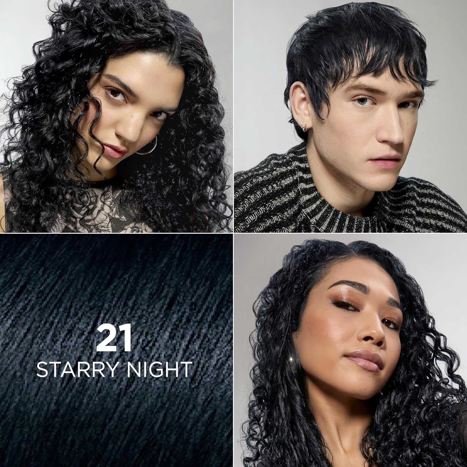 TINTE PERMANENTE PARA CABELLO L'OREAL PARIS FERIA 21 STARRY NIGHT NEGRO BRILLANTE - 2