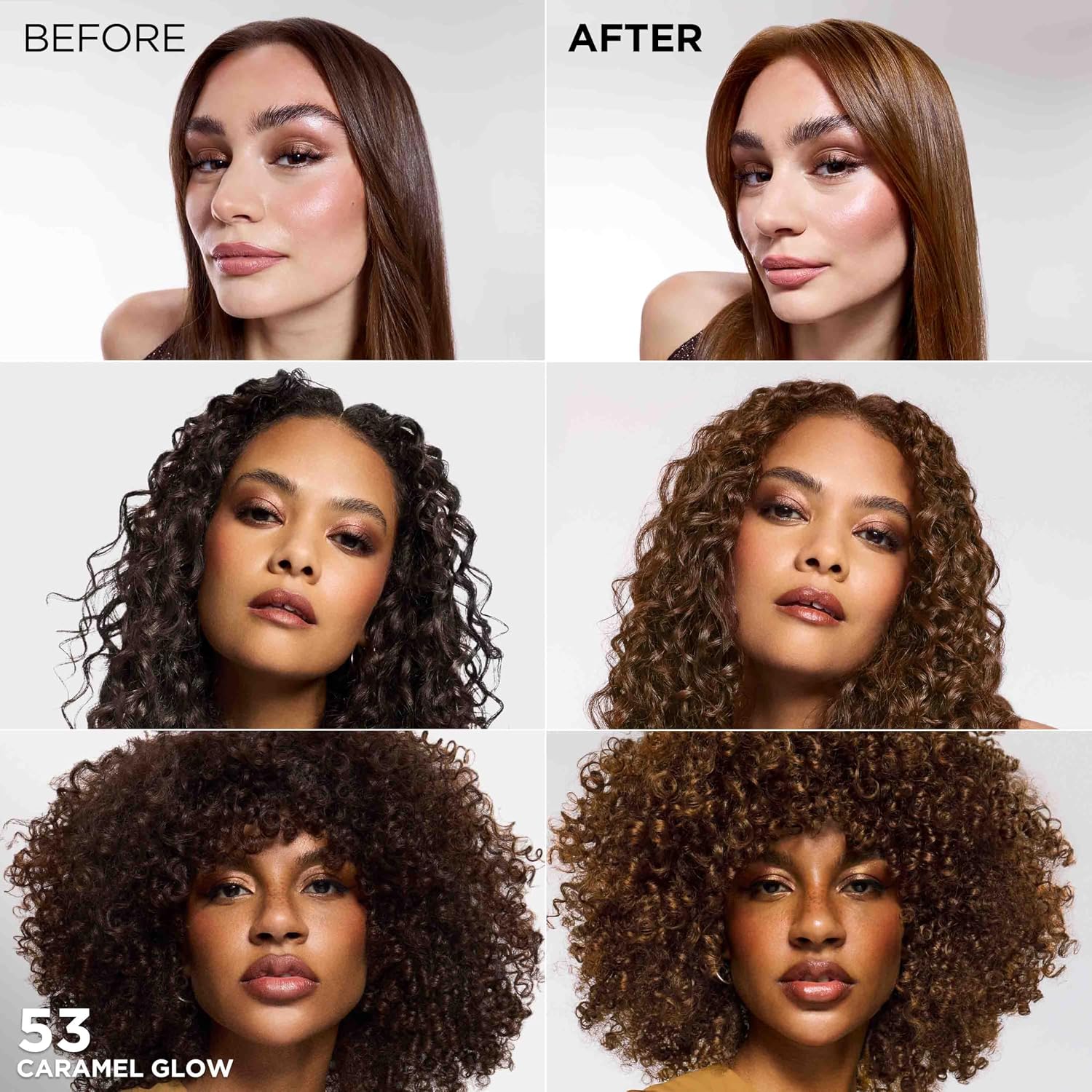 TINTE PERMANENTE PARA CABELLO L'OREAL PARIS FERIA 53 CARAMELO BRILLANTE 1 KIT - 3